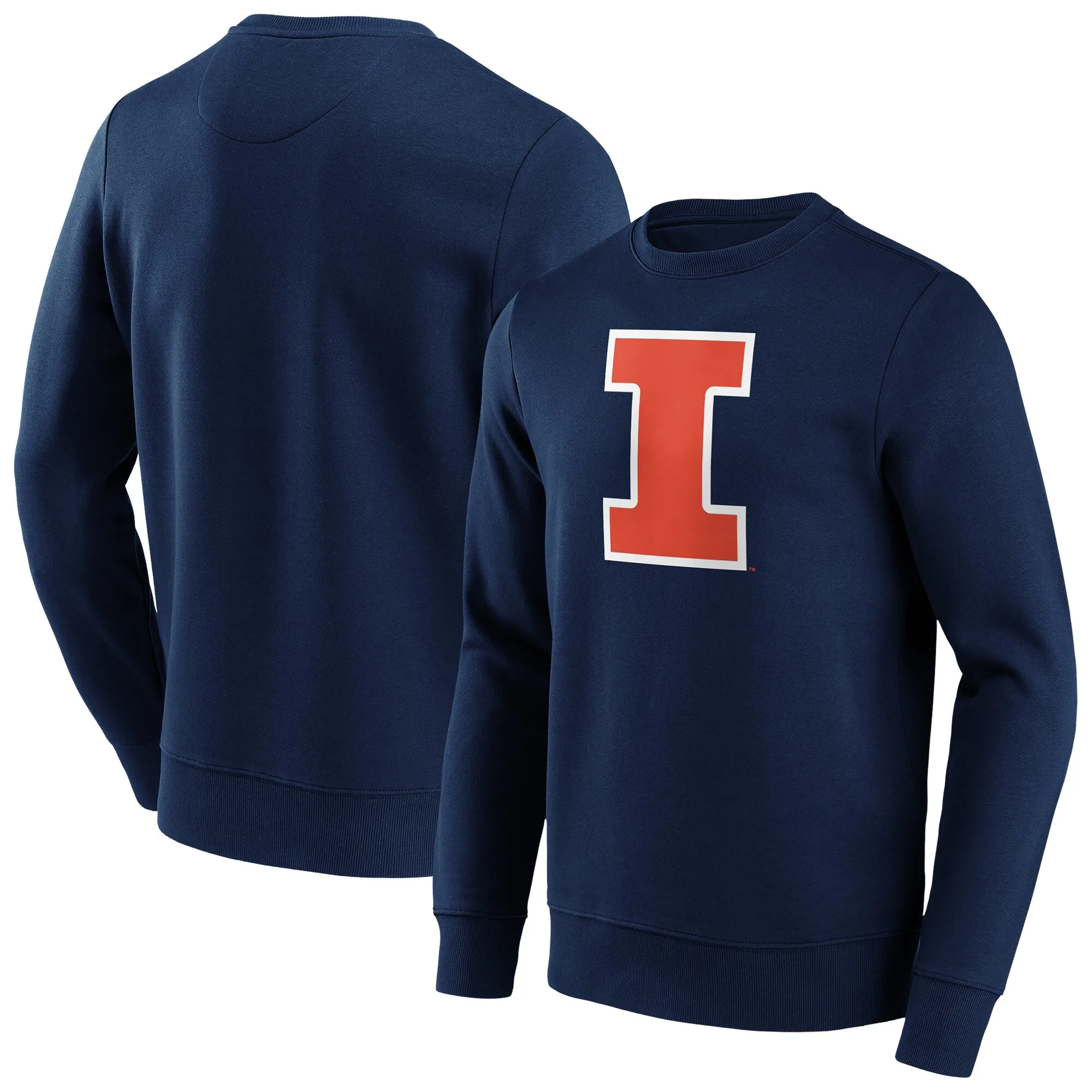 NCAA Illinois Fighting Illini Primary Logo Graphic Crew Sweatshirt - Mens