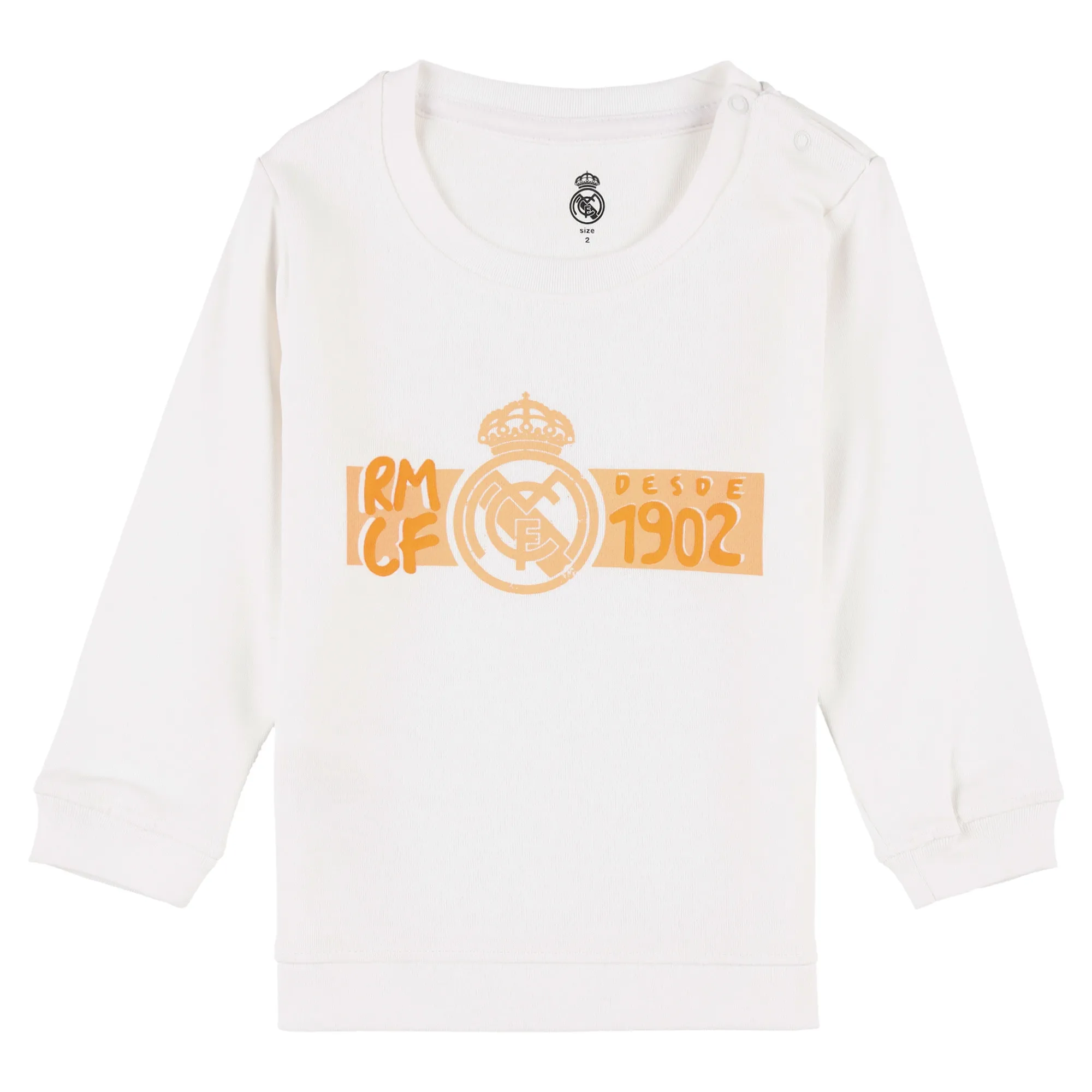 Real Madrid Graphic Crew Neck Sweater - White - Baby