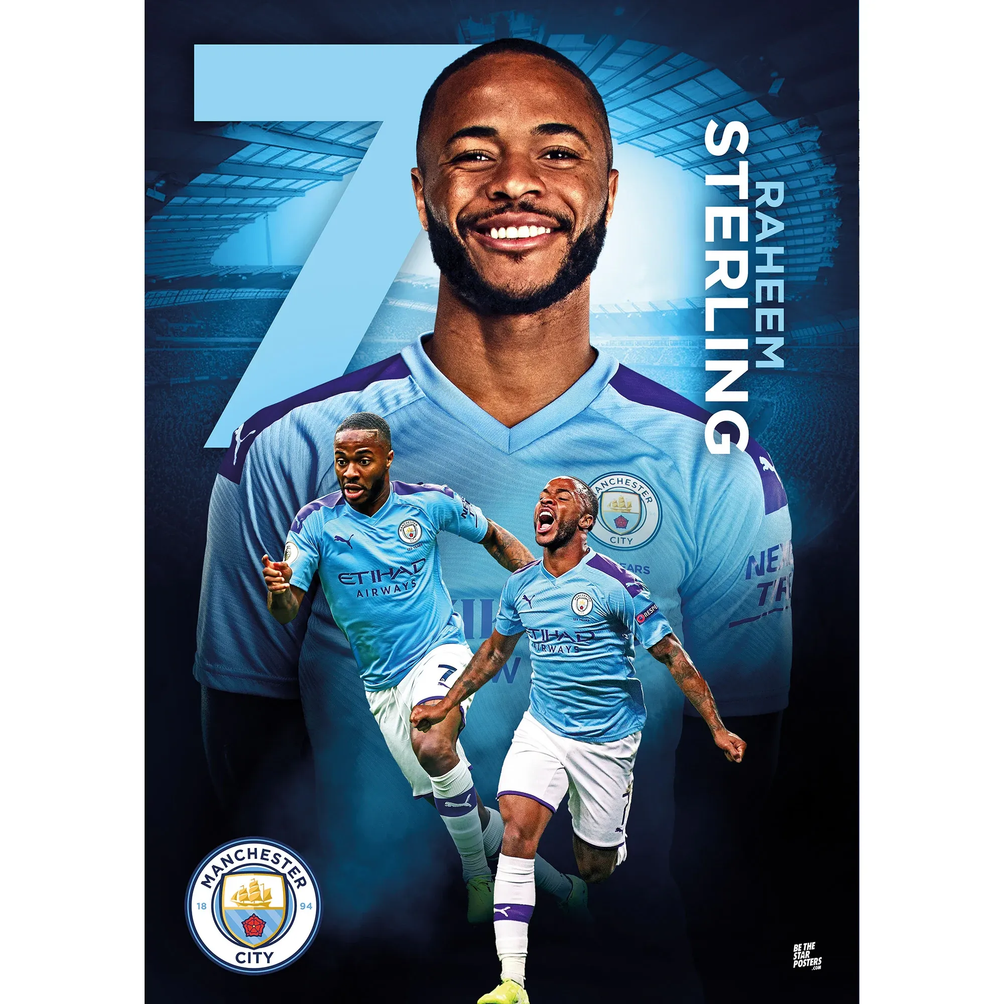 Manchester City 2019-20 Raheem Sterling Poster - Store