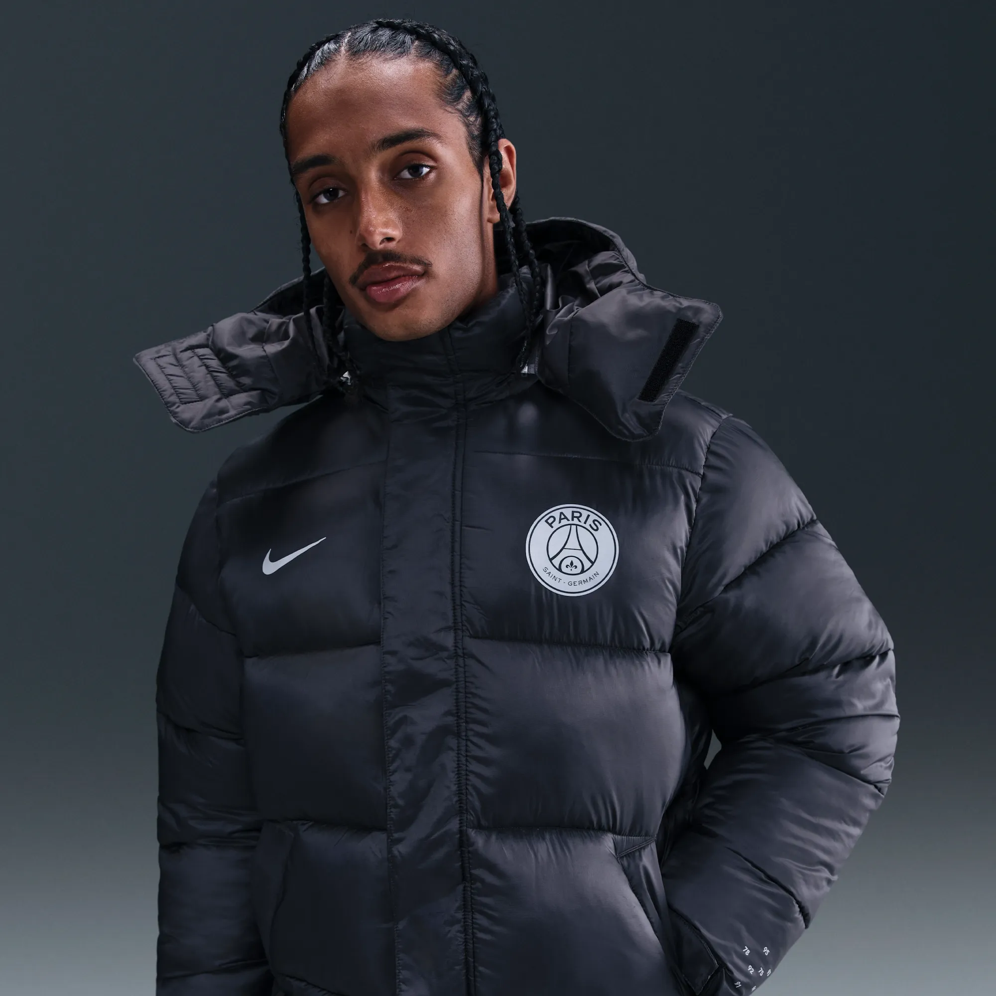 Paris Saint-Germain Men's Nike Life Therma-FIT Football Puffer Jacket - Grey - Polyester