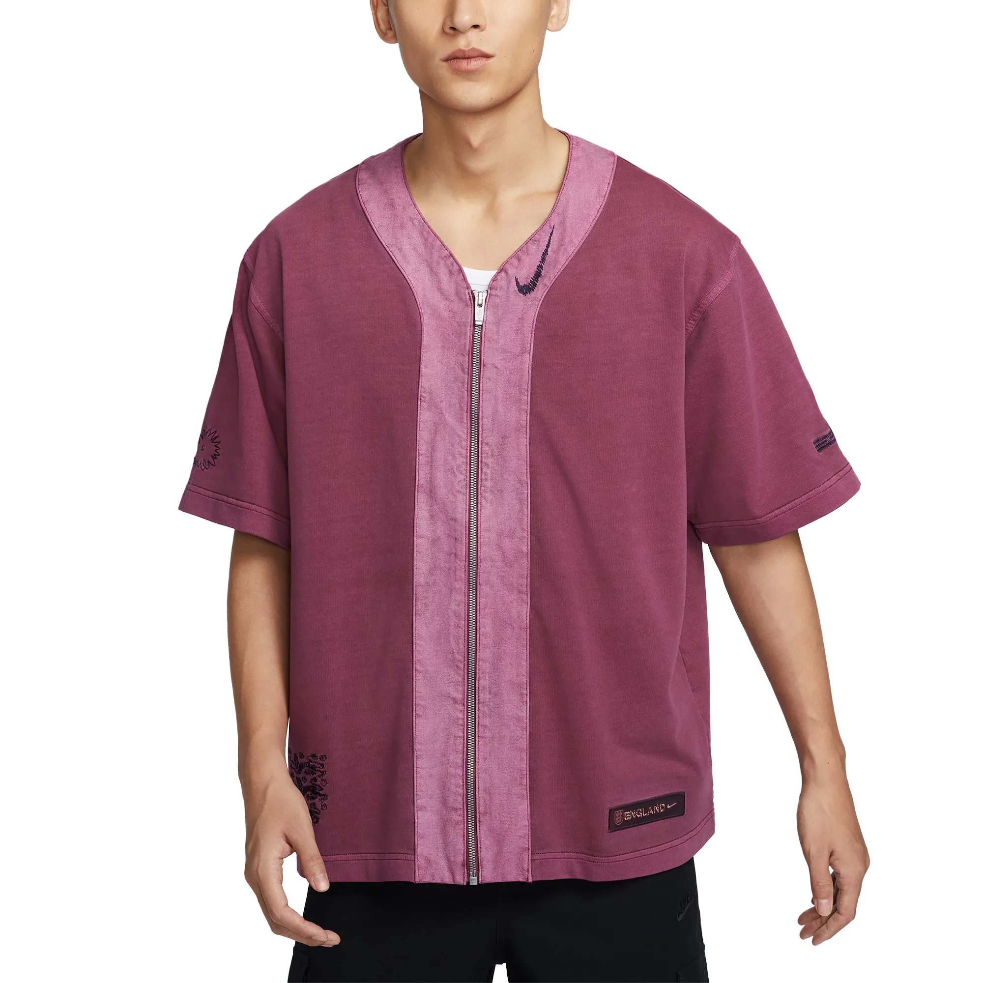 England Nike Full Zip T-Shirt - Purple