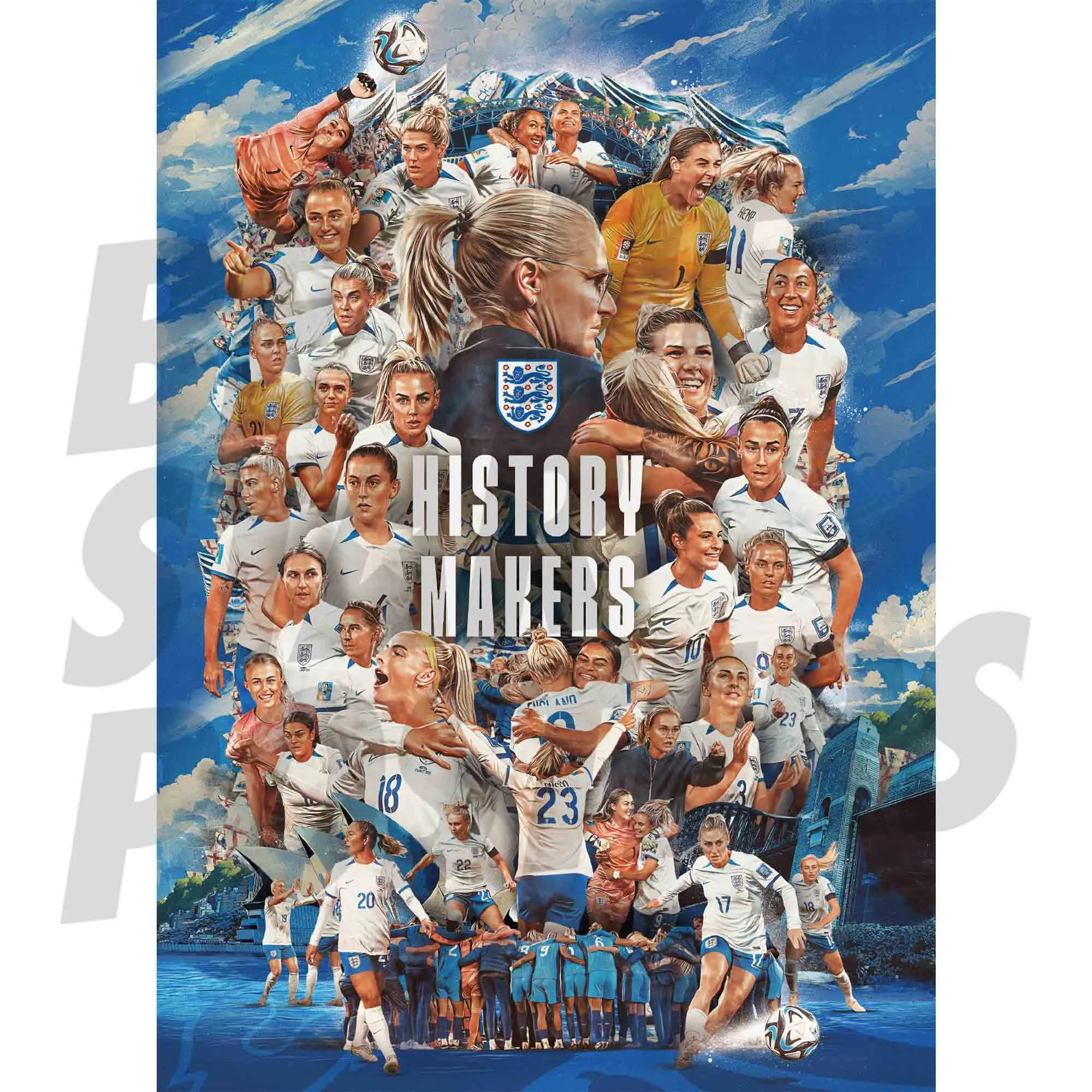 England Lionesses History Makers A3 Poster