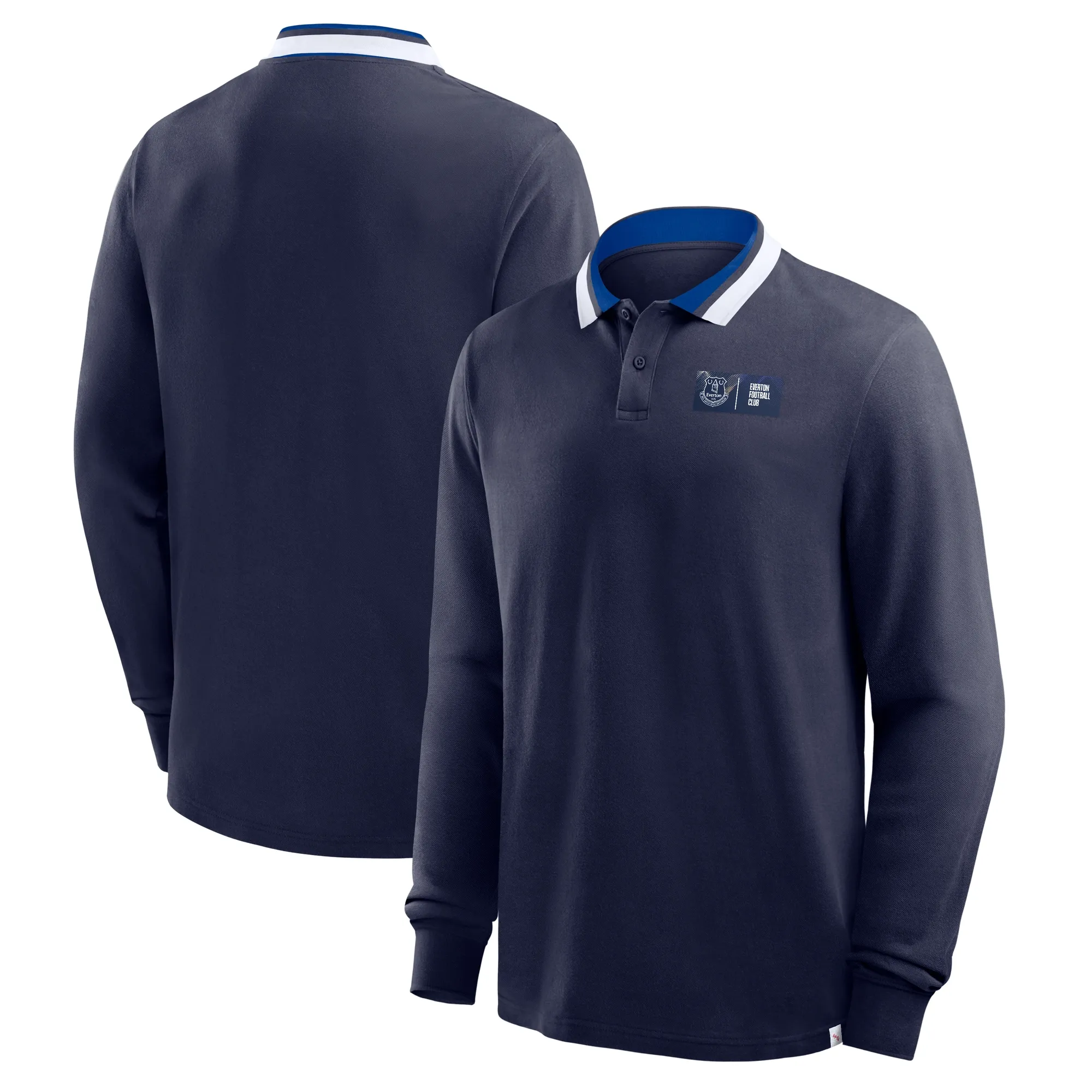 Everton Long sleeve Tipped Polo - Maritime Blue - Mens
