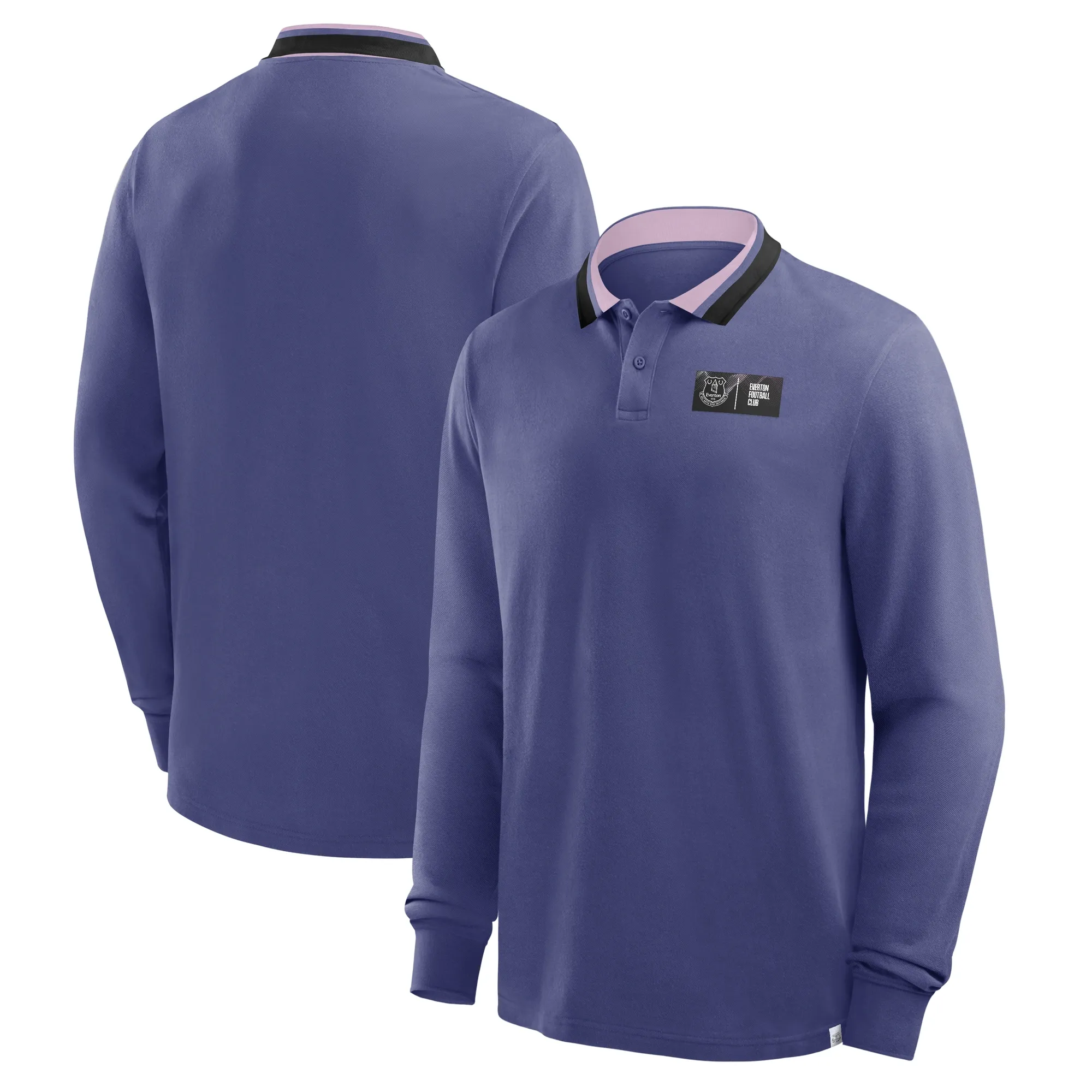 Everton Long sleeve Tipped Polo - Skipper Blue/Black - Mens