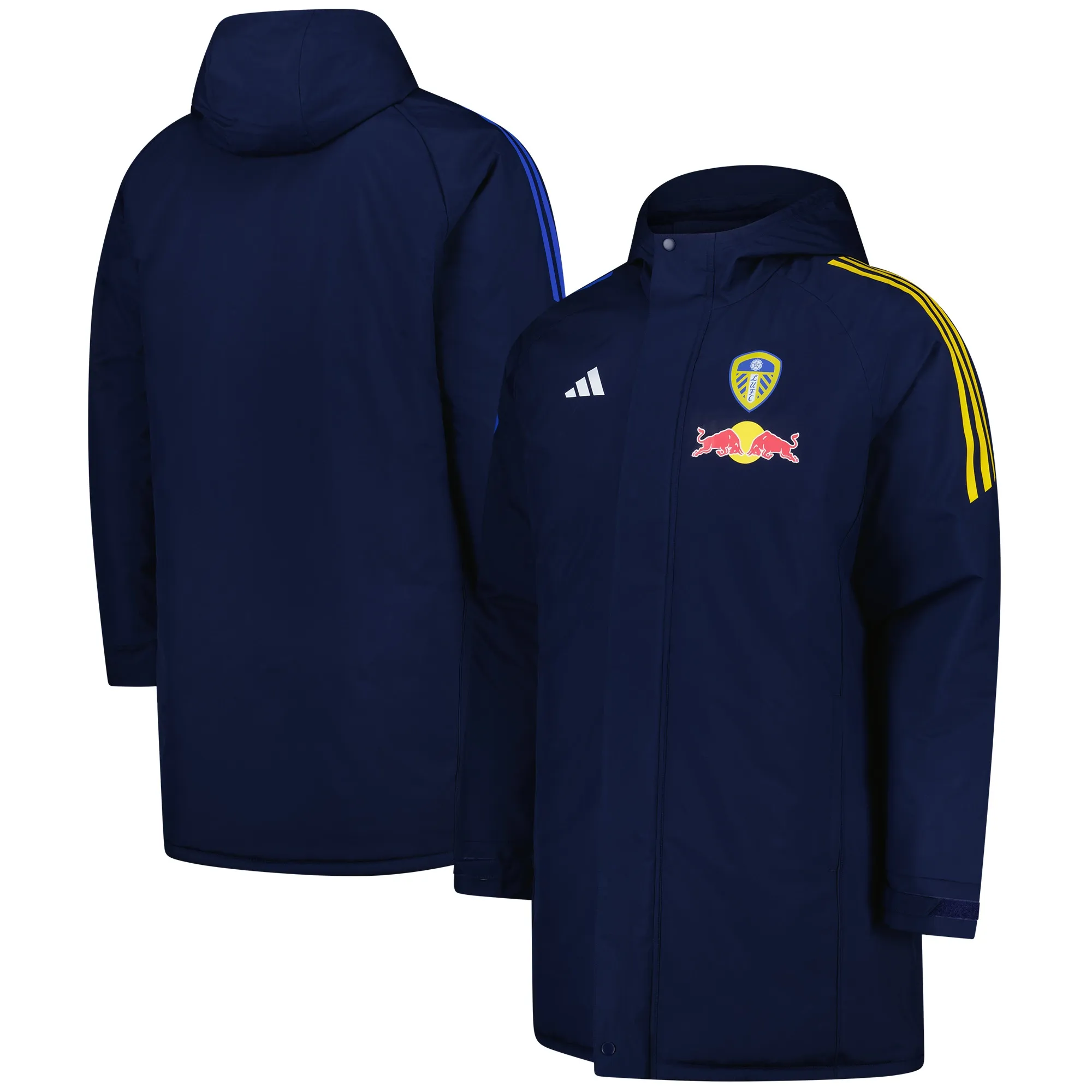 Leeds United adidas Training Stadium Parka Jacket - Navy | JN8972