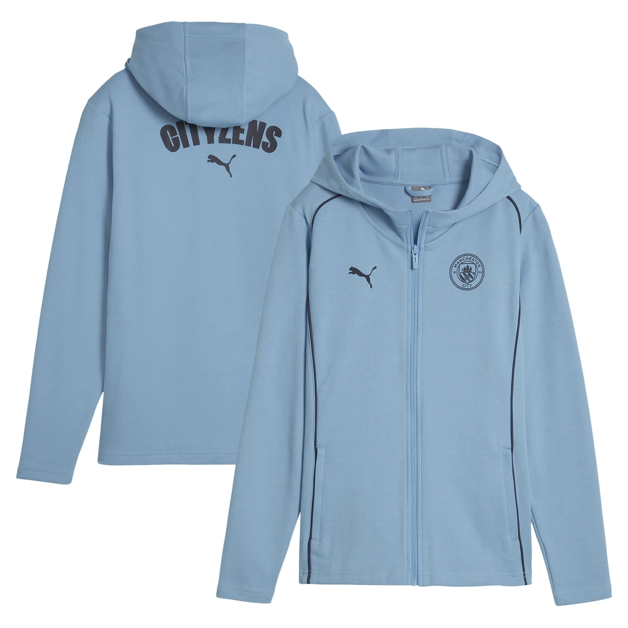 Manchester City PUMA Casuals Hoody Jacket - Blue - Womens