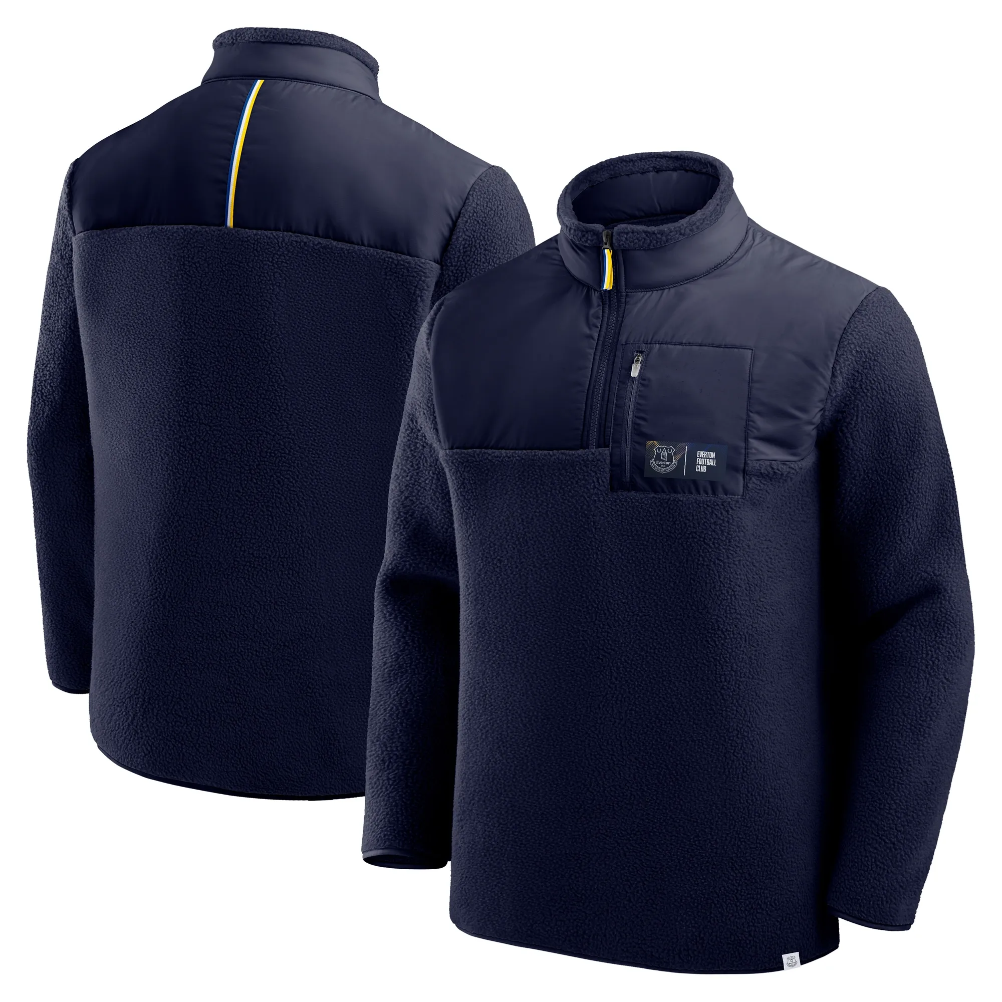 Everton Microfleece Jacket With Woven Details - Maritime Blue - Mens
