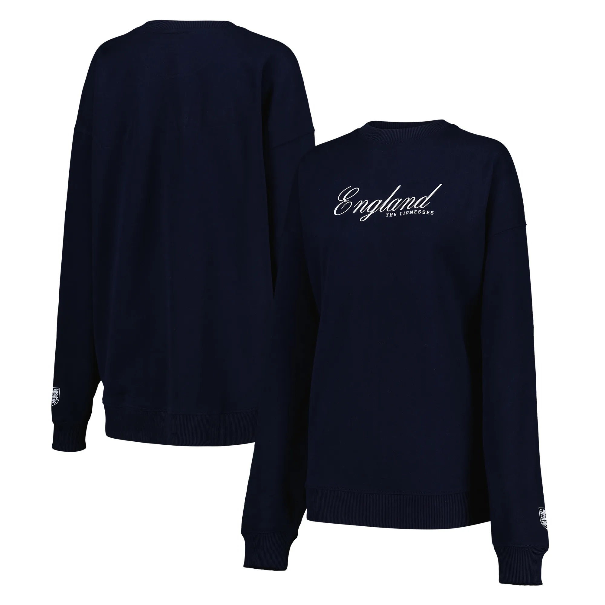 England Script Oversized Graphic Crew Sweatshirt - Navy - Womens