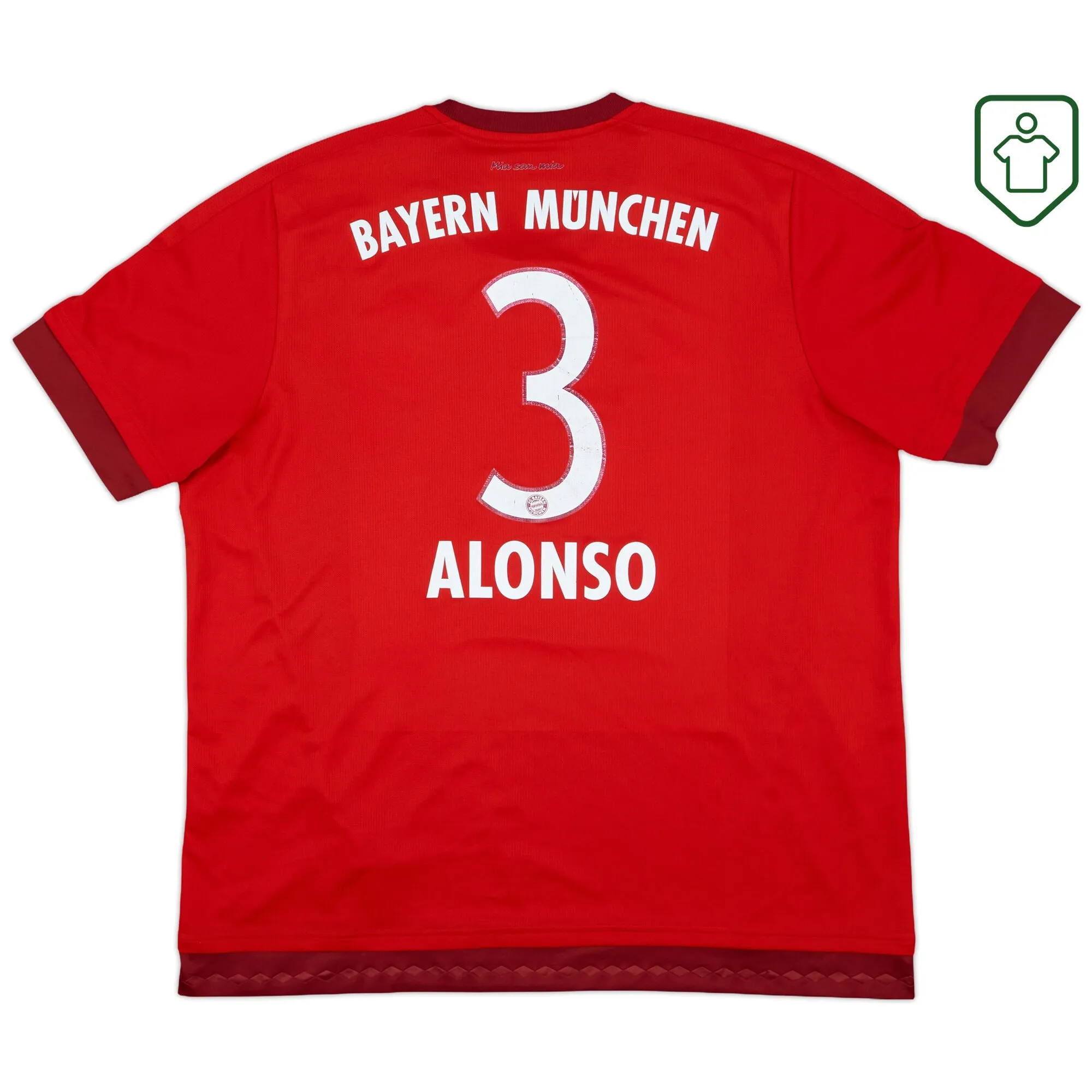 Bayern Munich adidas Home Shirt Alonso #3 2015-16 - Very Good - 6/10