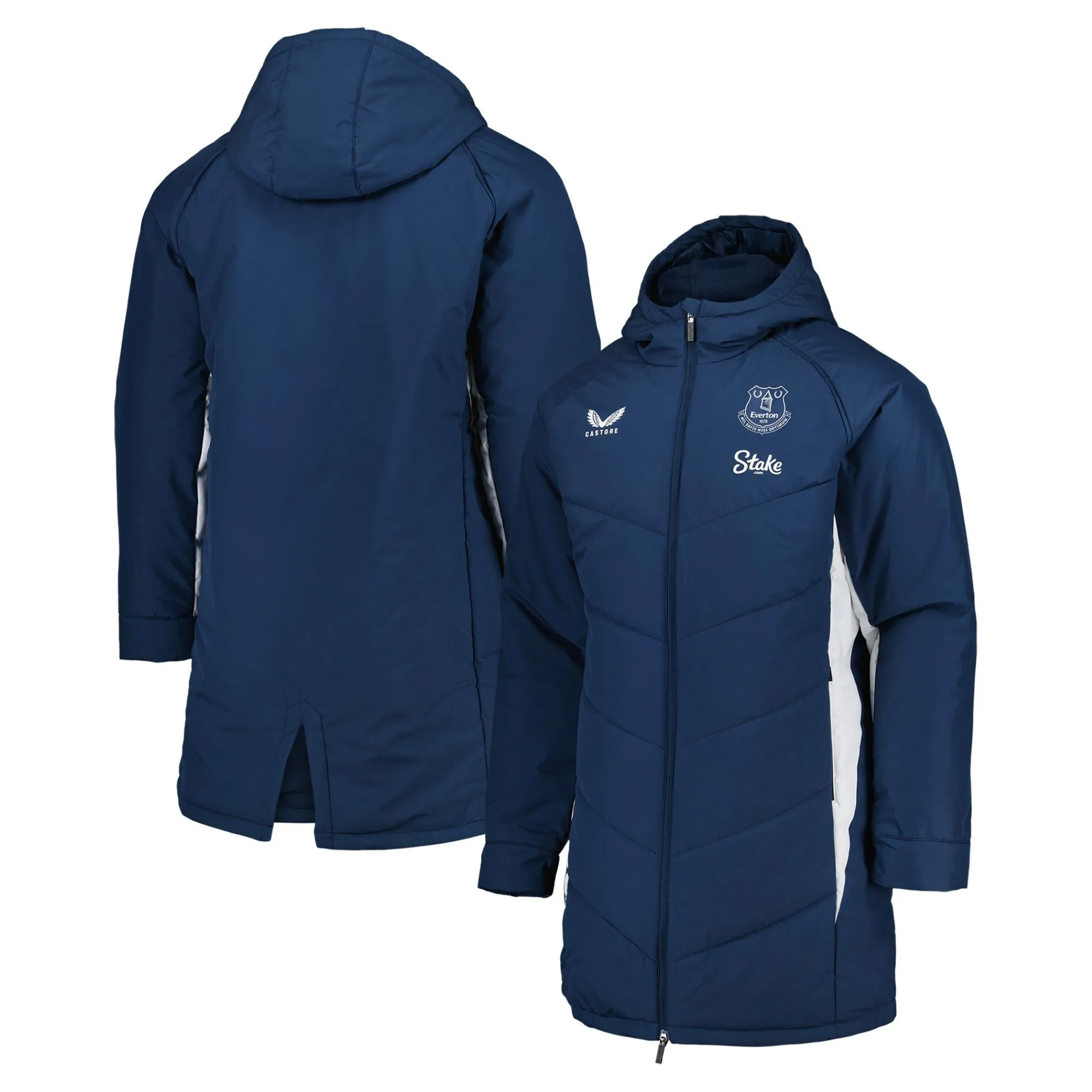 Everton Castore Coaches Training Bench Jacket - Navy