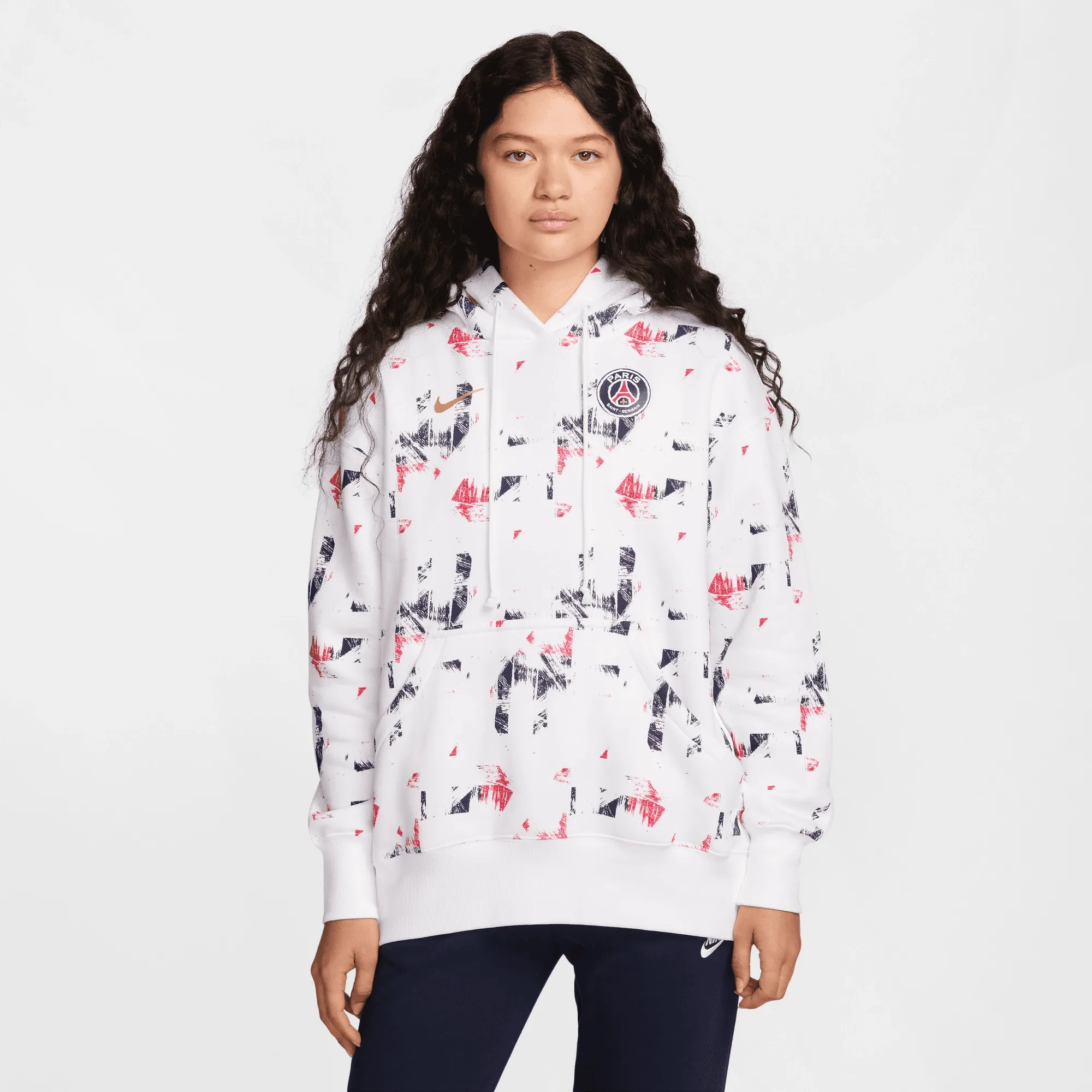 PSG Nike Phoenix Fleece Hoodie - White - Womens