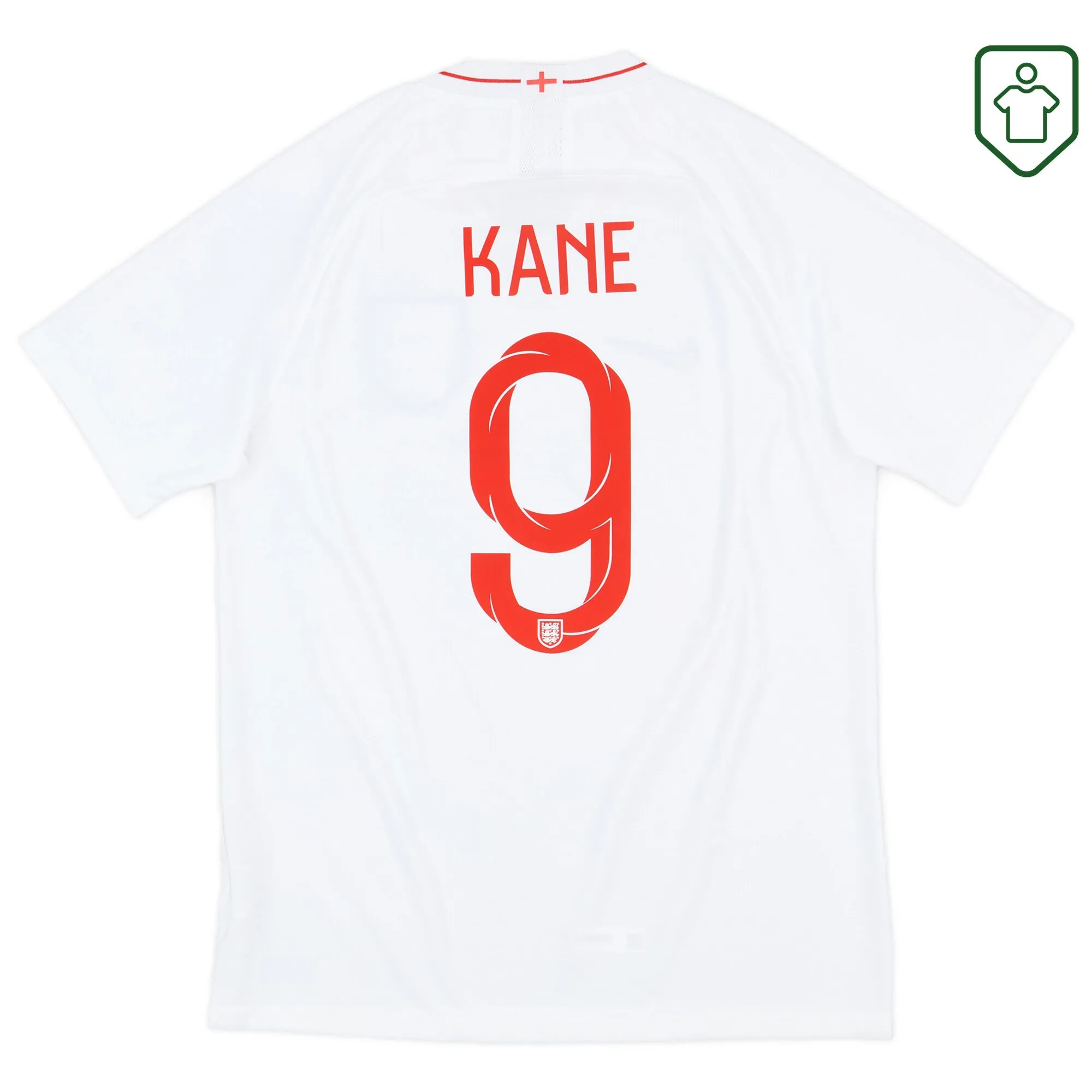 England Nike Home Shirt Kane #9 2018-19 - Excellent - 8/10