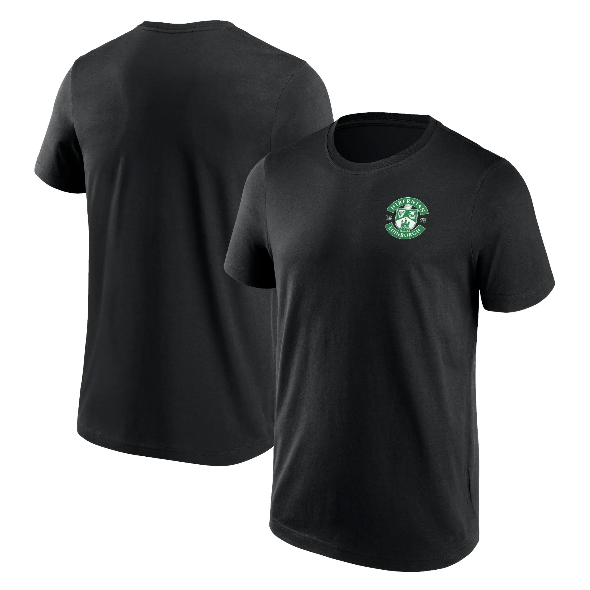 Hibernian Small Crest T-Shirt - Black - Mens