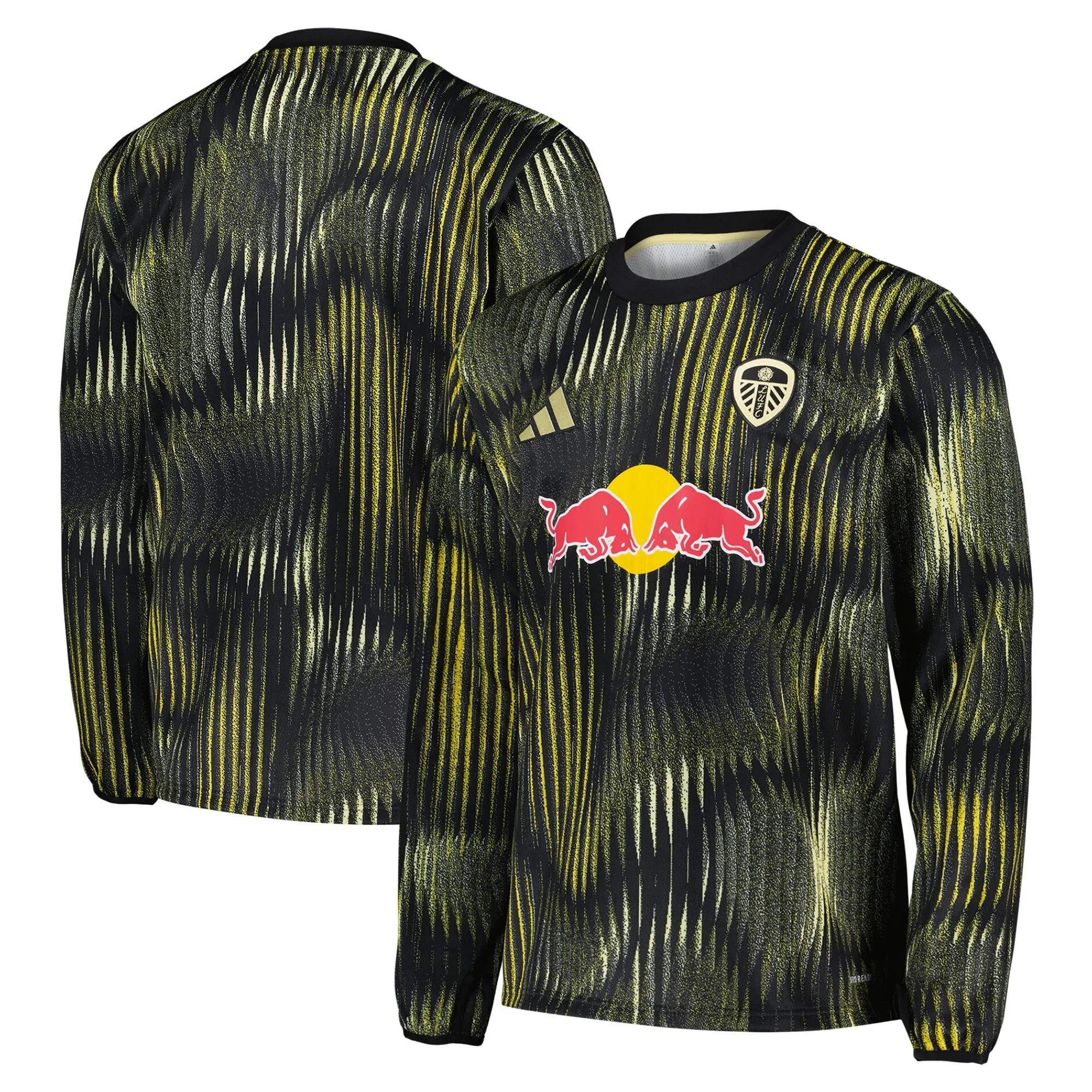 Leeds United adidas Pre Match Warm Top - Black