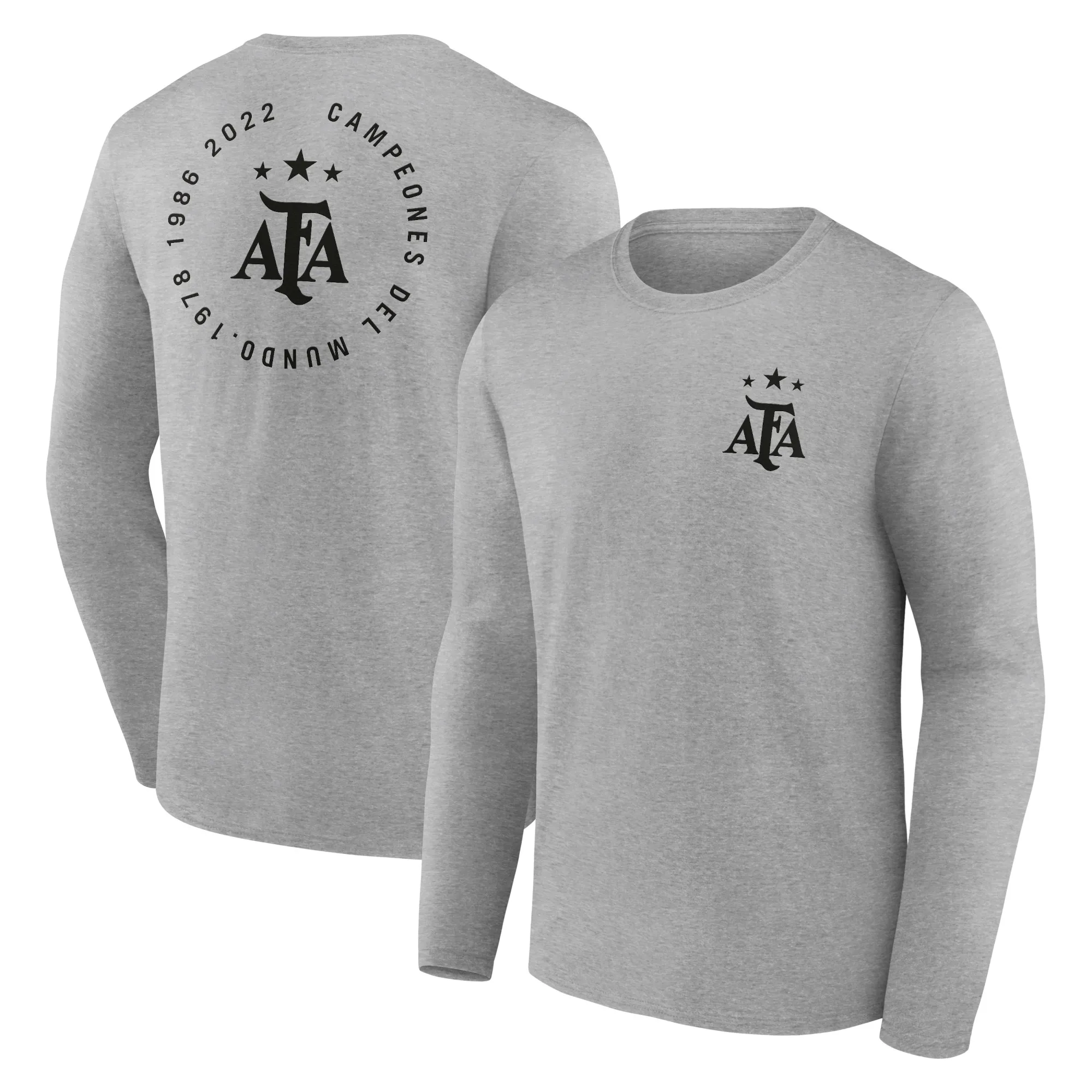 Argentina Loop Graphic Long Sleeve T-Shirt - Sports Grey - Mens