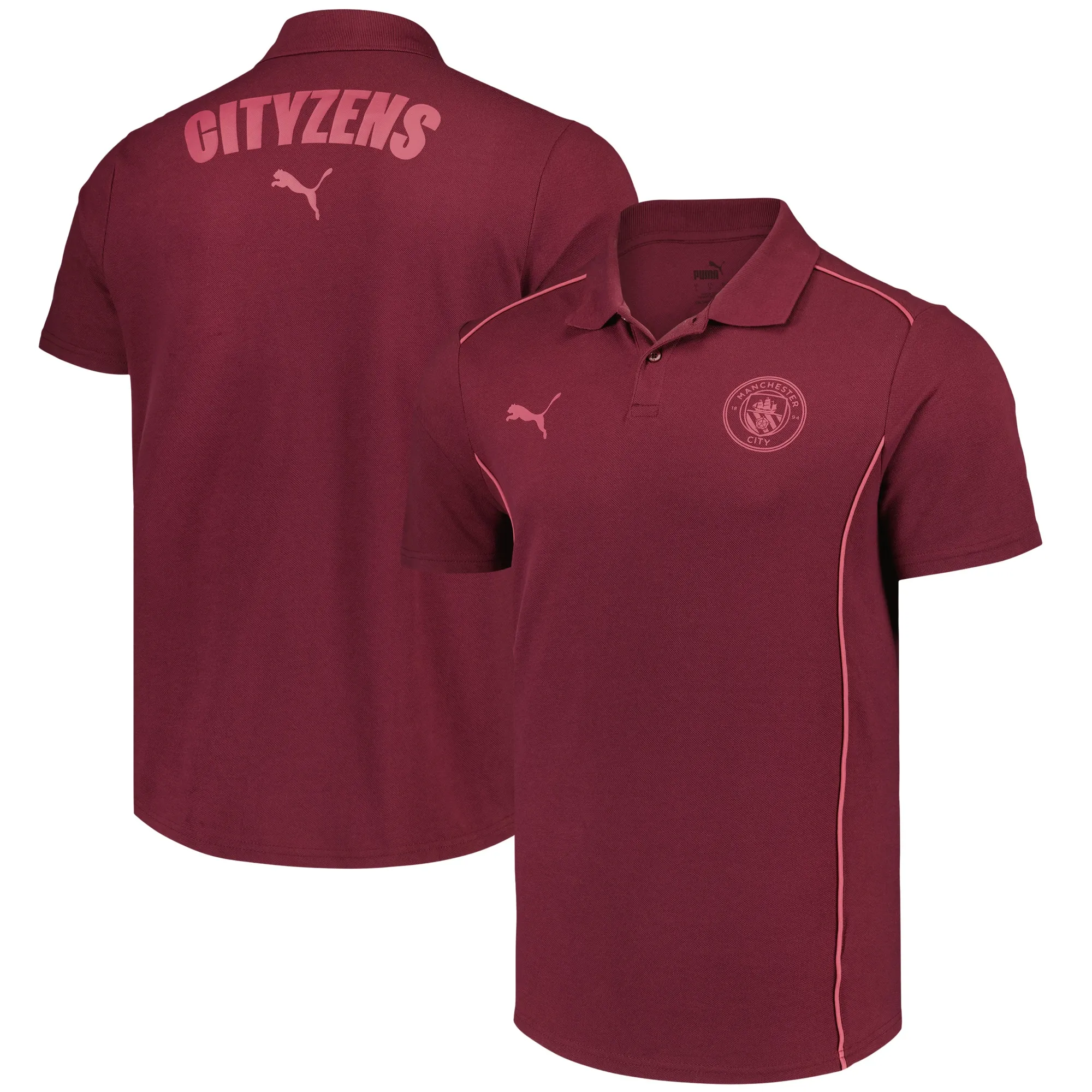 Manchester City PUMA Casuals Polo - Dark Red
