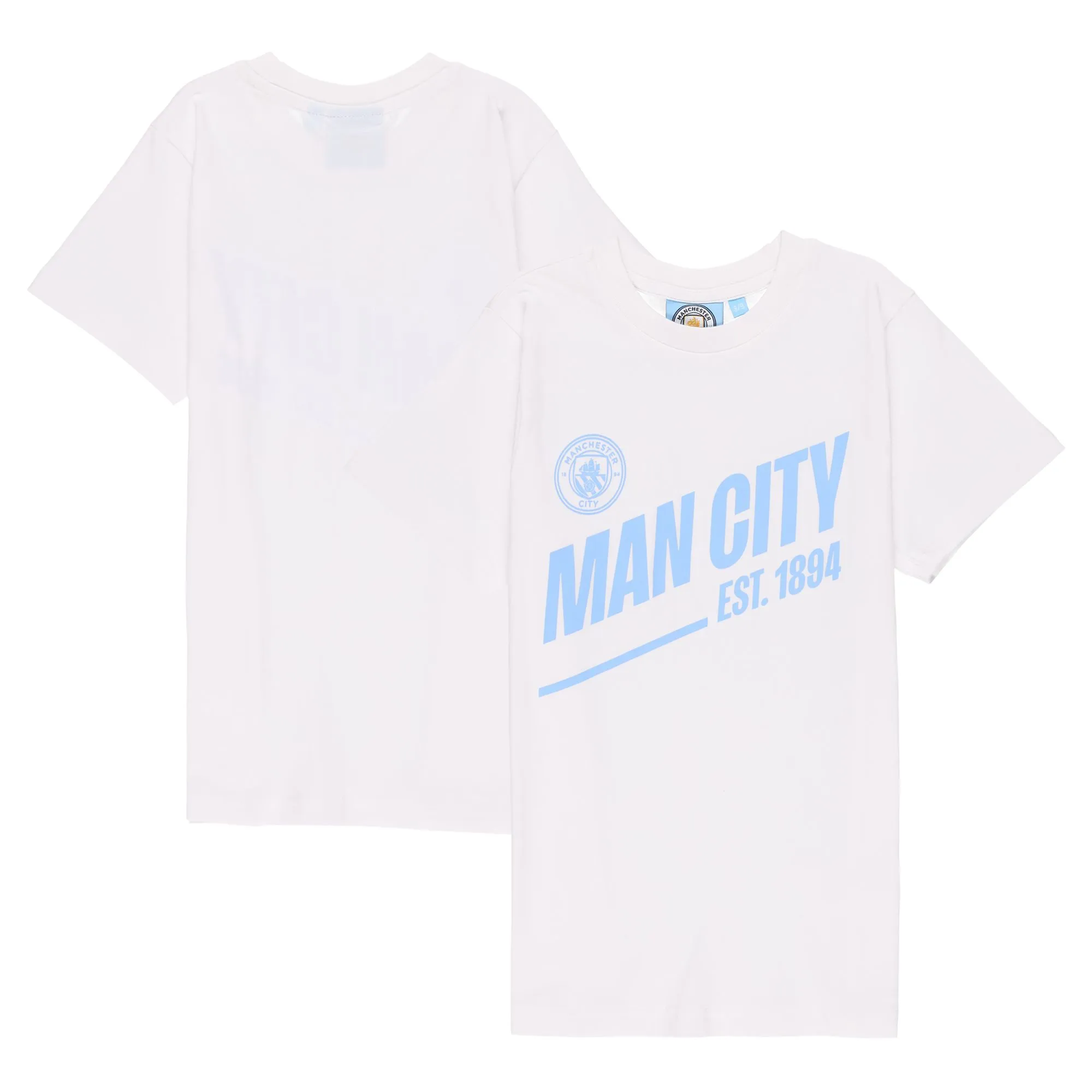Manchester City Core Established Graphic T-Shirt - White - Kids
