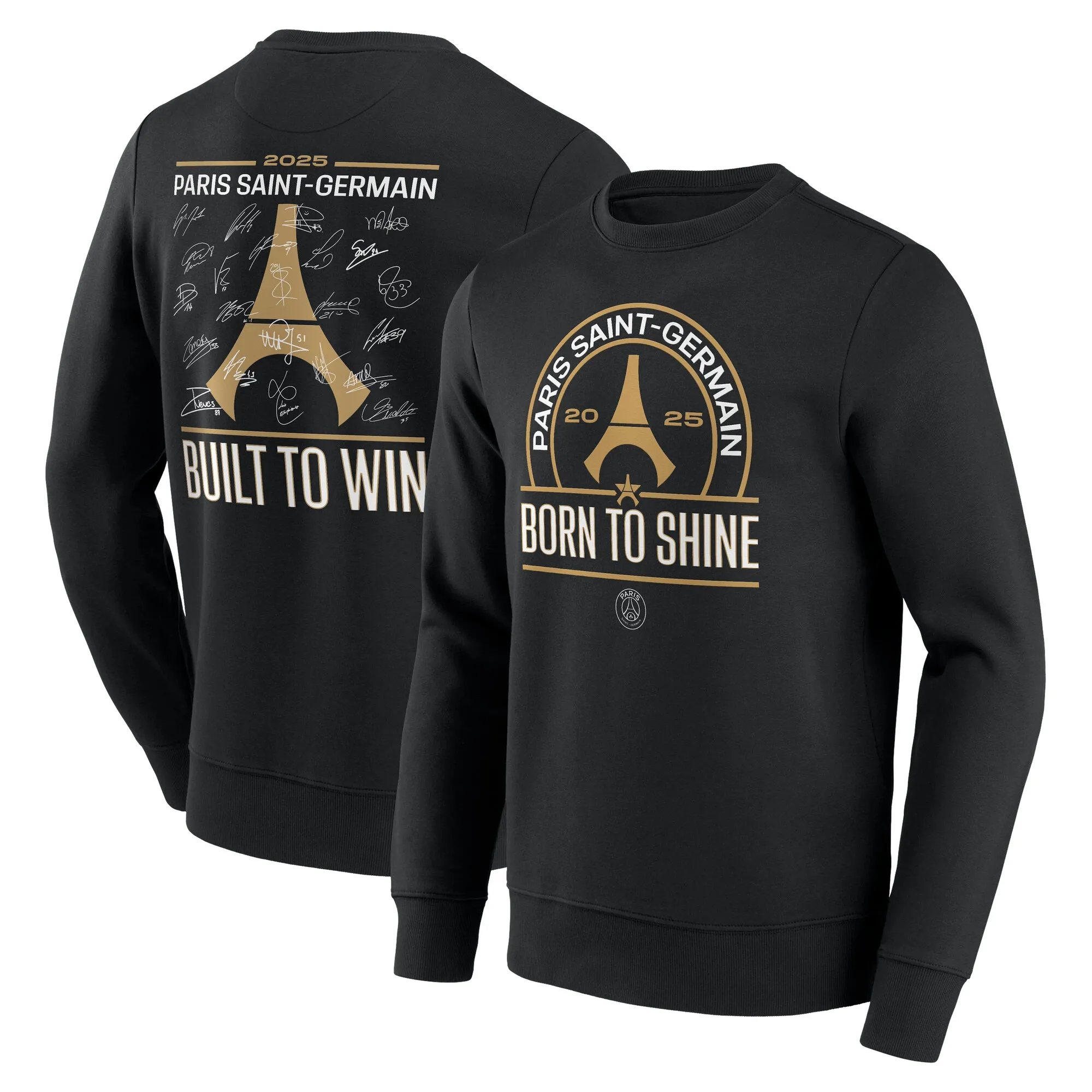 PSG European Champions Signature Roster Graphic Crew Sweatshirt - Black - Mens