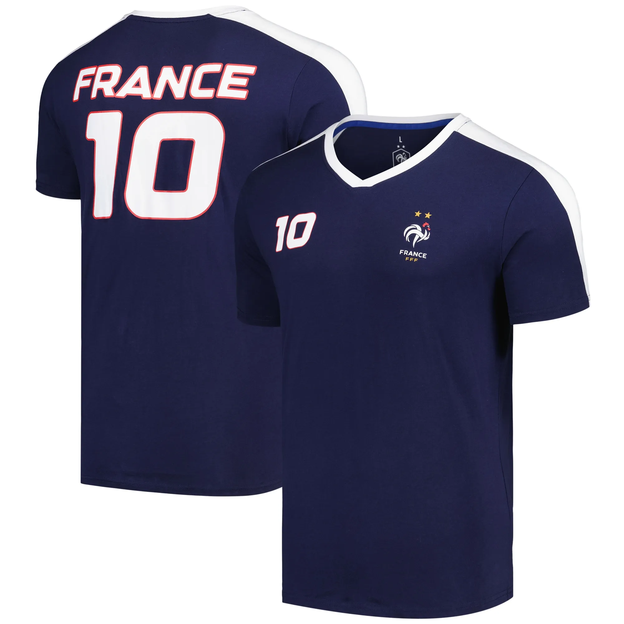 France No 10 T-Shirt - Navy - Mens