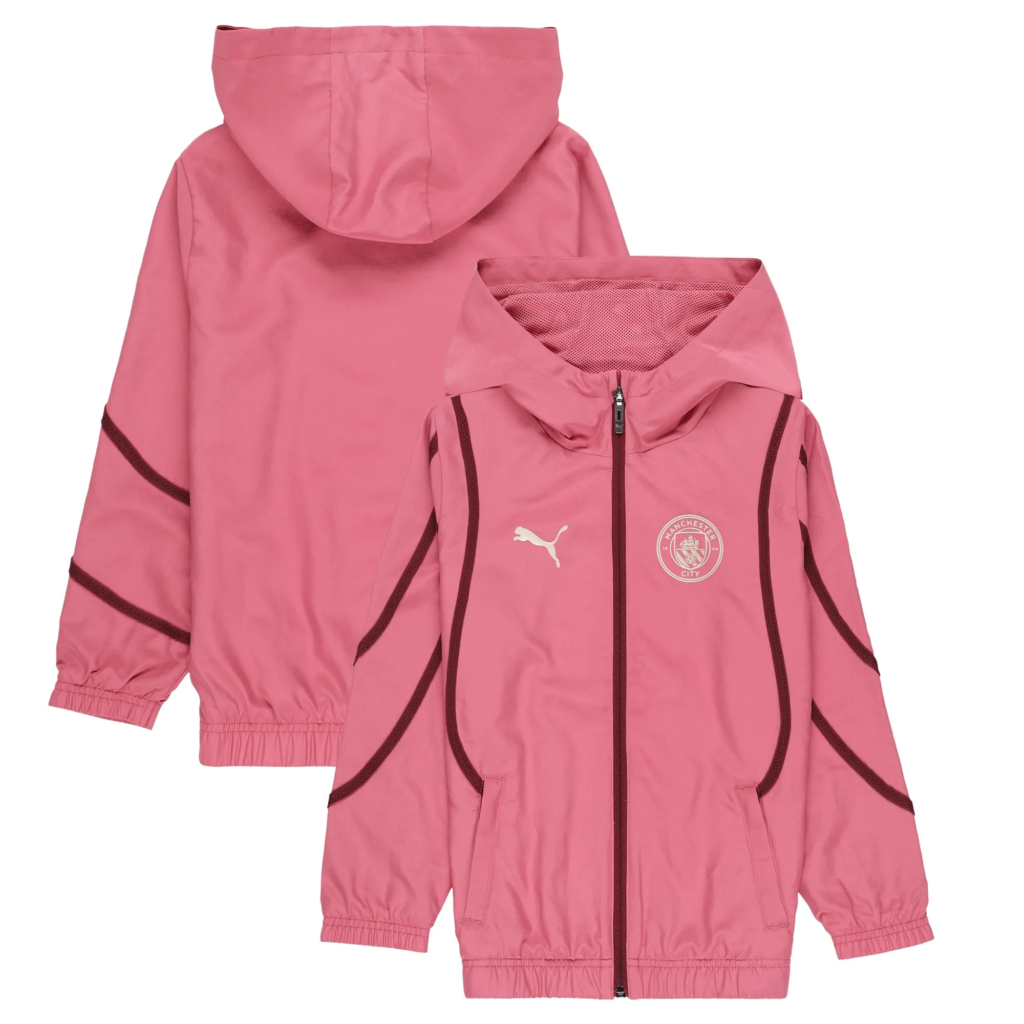 Manchester City PUMA Pre Match Jacket - Pink - Kids