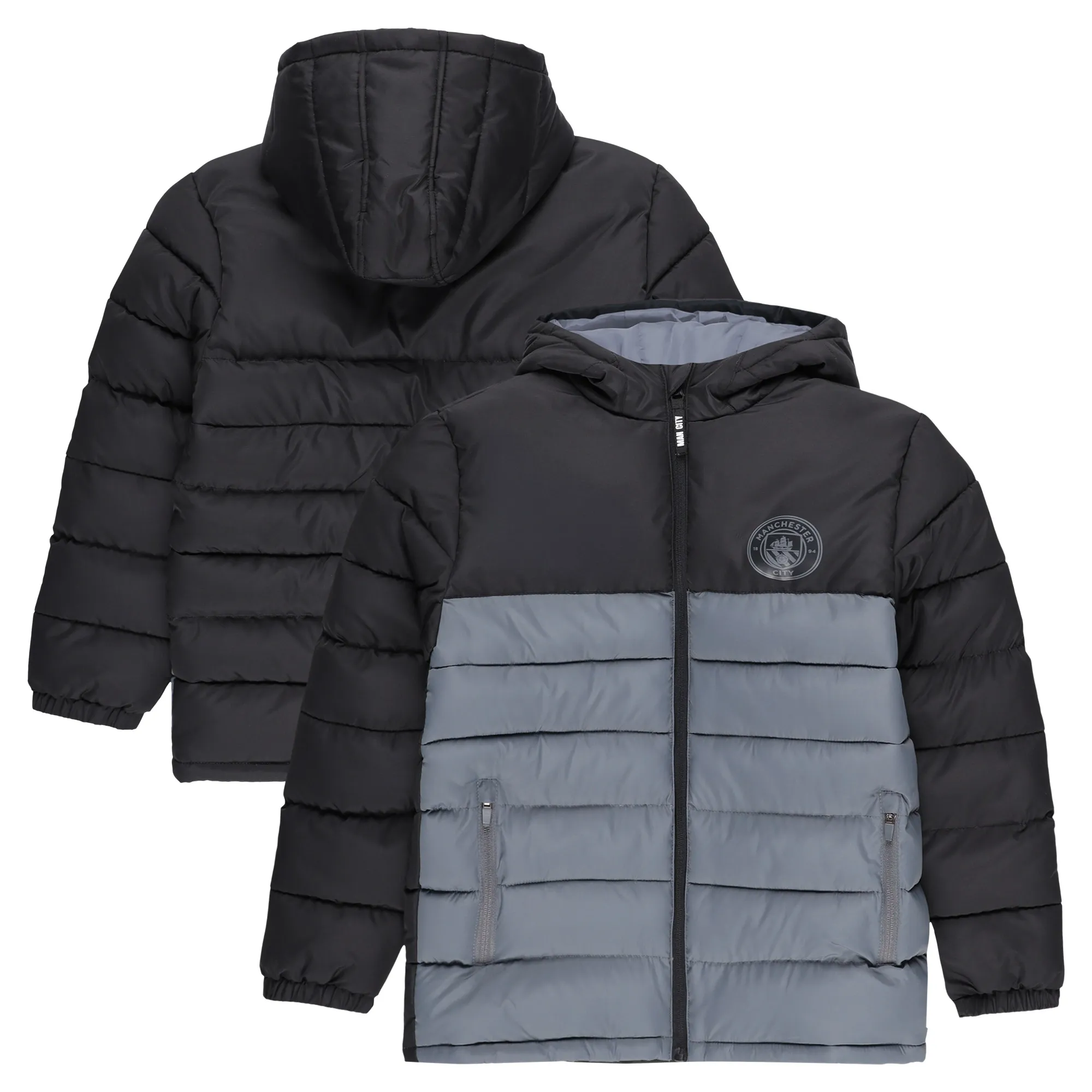 Manchester City Down Touch Quilted Jacket - Black - Kids