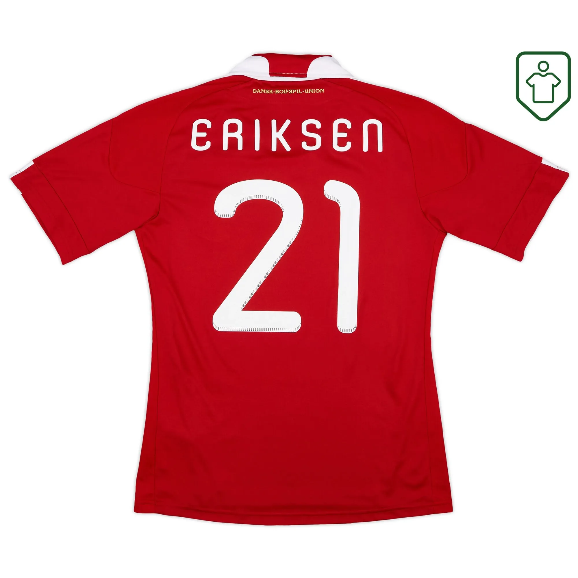 Denmark adidas Home Shirt Eriksen #21 2010-11 - Excellent - 8/10