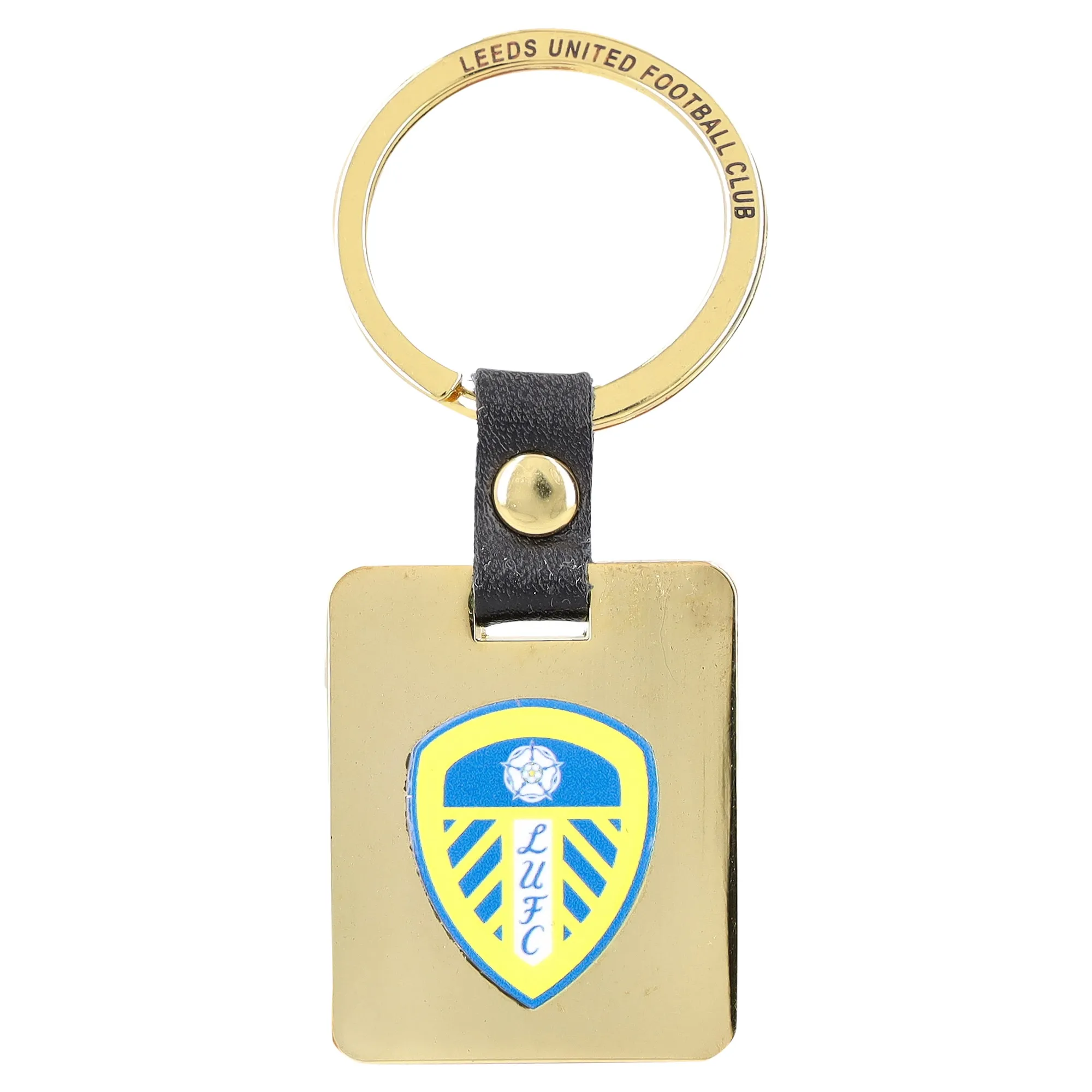 Leeds United Gold Square Tab Keyring