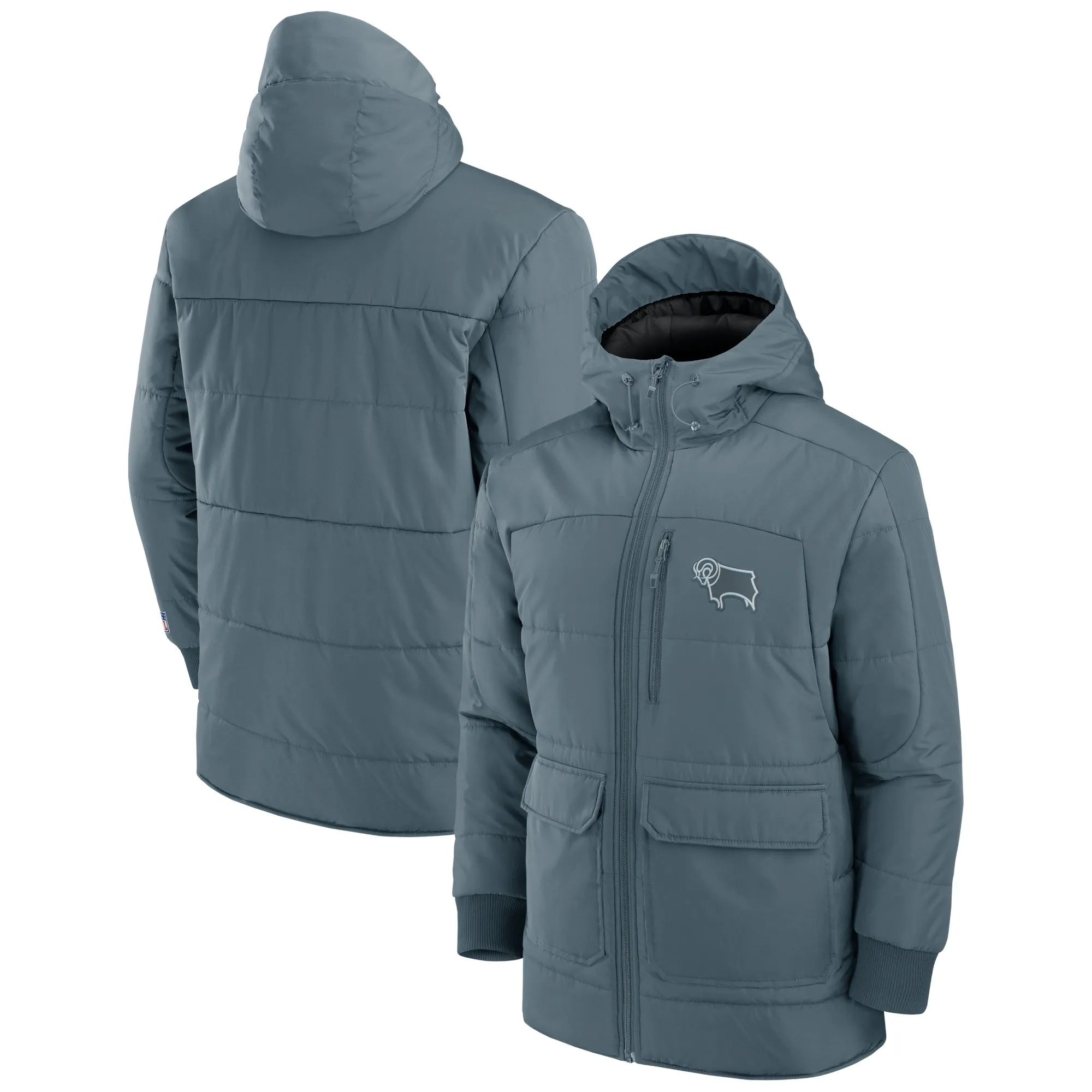 Derby County Padded Jacket - Grey - Mens