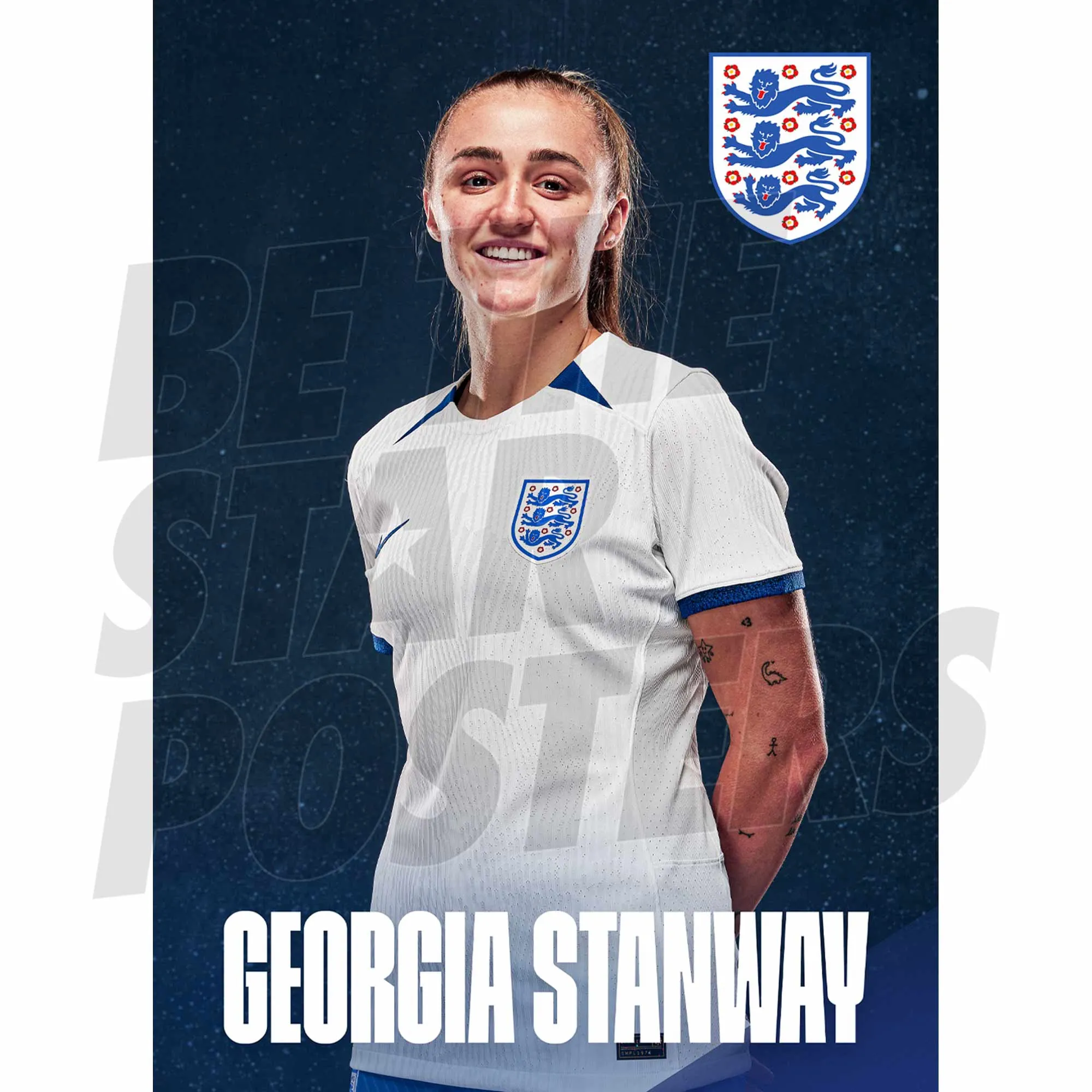 England Georgia Stanway Headshot Home Poster A3