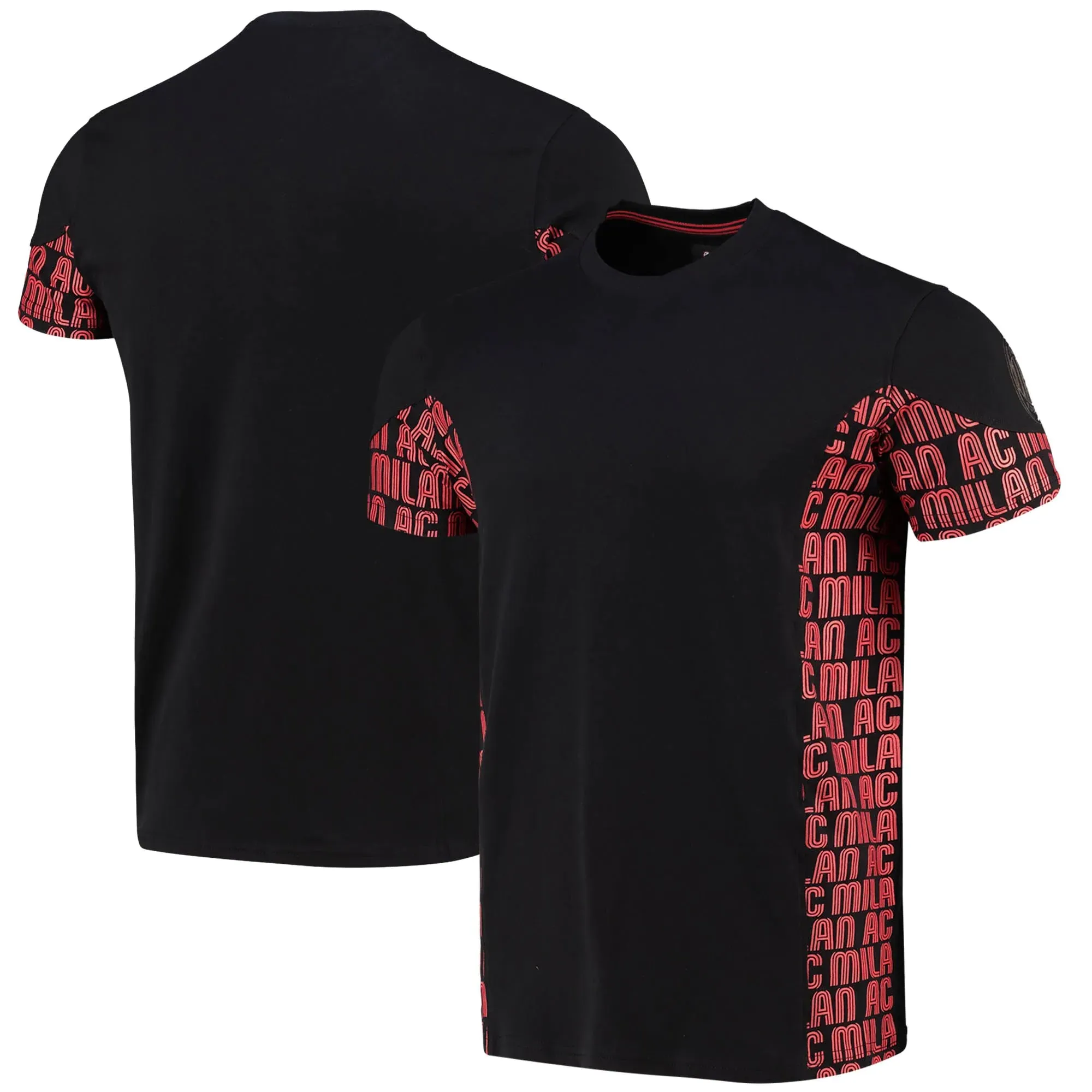AC Milan AOP T-Shirt - Black/Red - Mens