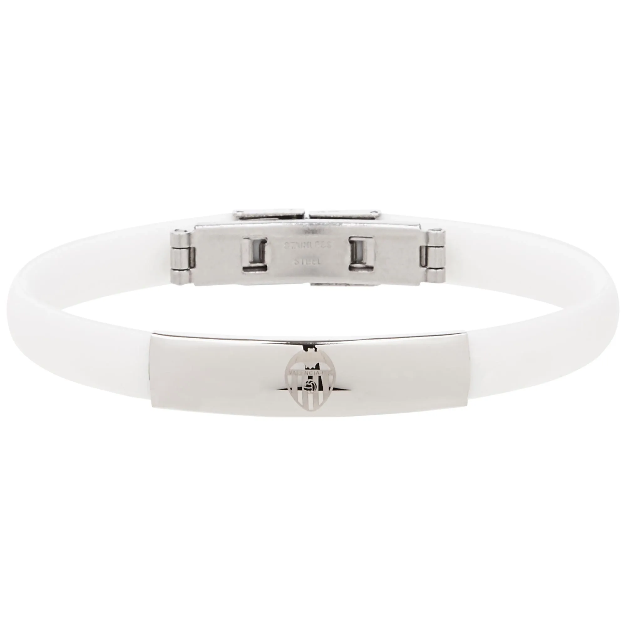 Valencia CF Crest Rubber Bracelet - Stainless Steel