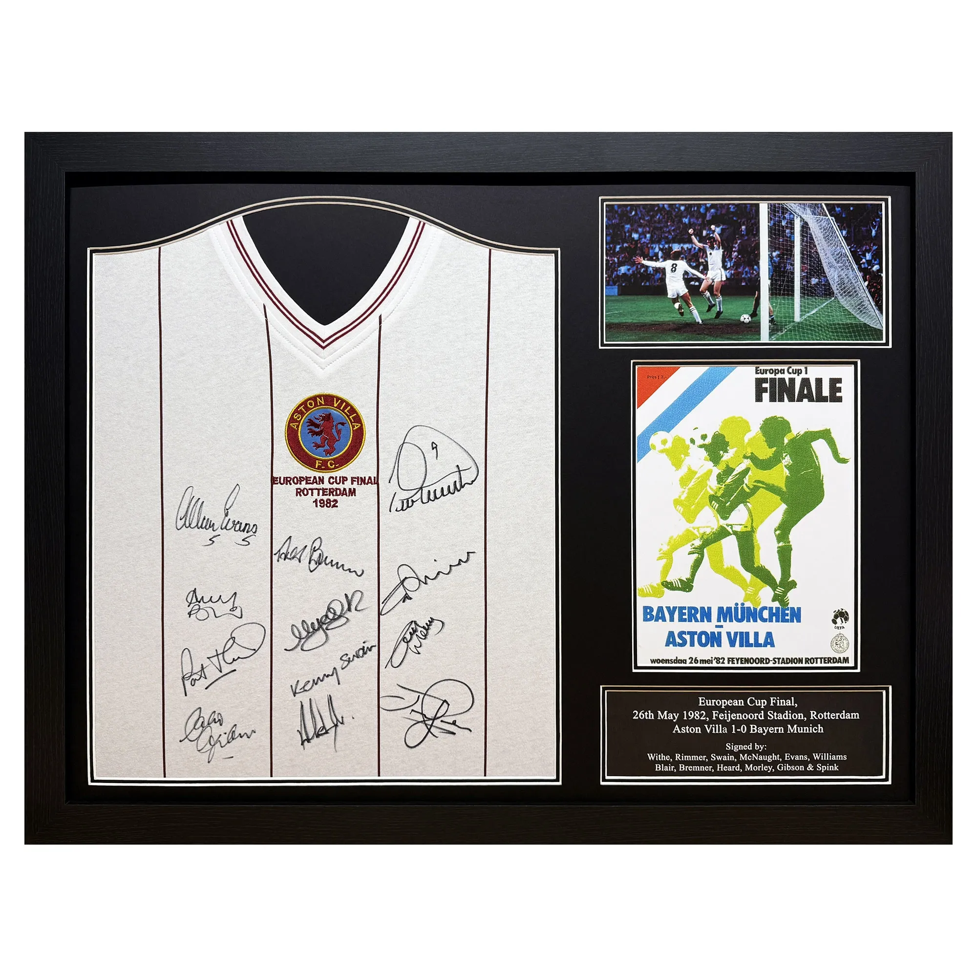 Aston Villa 1982 European Cup Final Shirt Signed By 12 Players