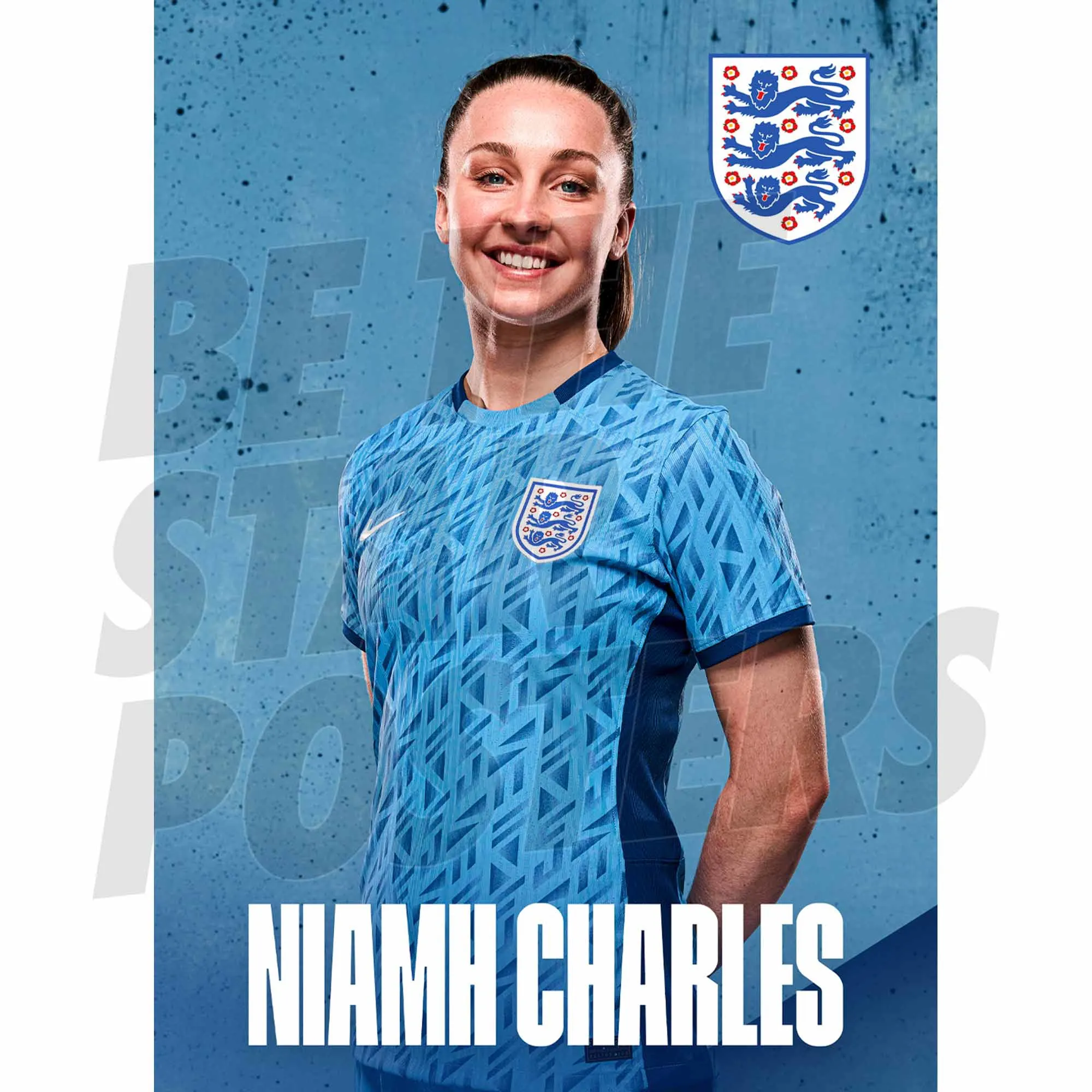 England Niamh Charles Headshot Away Poster A3