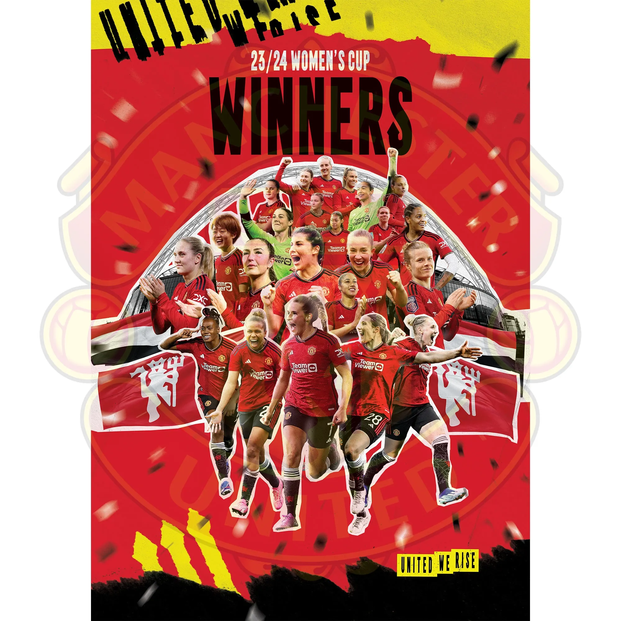 Manchester United 23-24 Women's Cup Winners Poster - A2