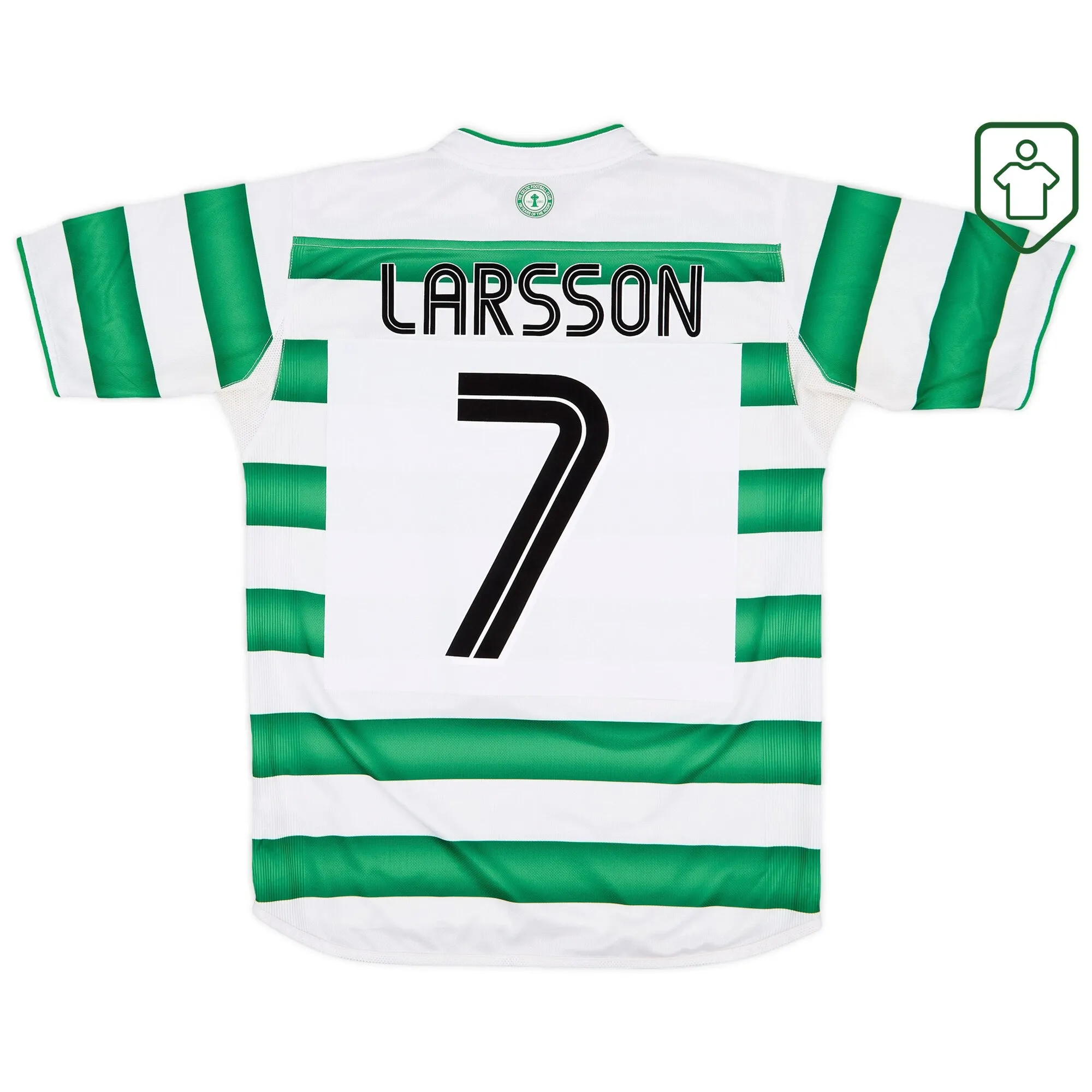 Celtic Umbro Home Shirt Larsson #7 2003-04 - Very Good - 7/10