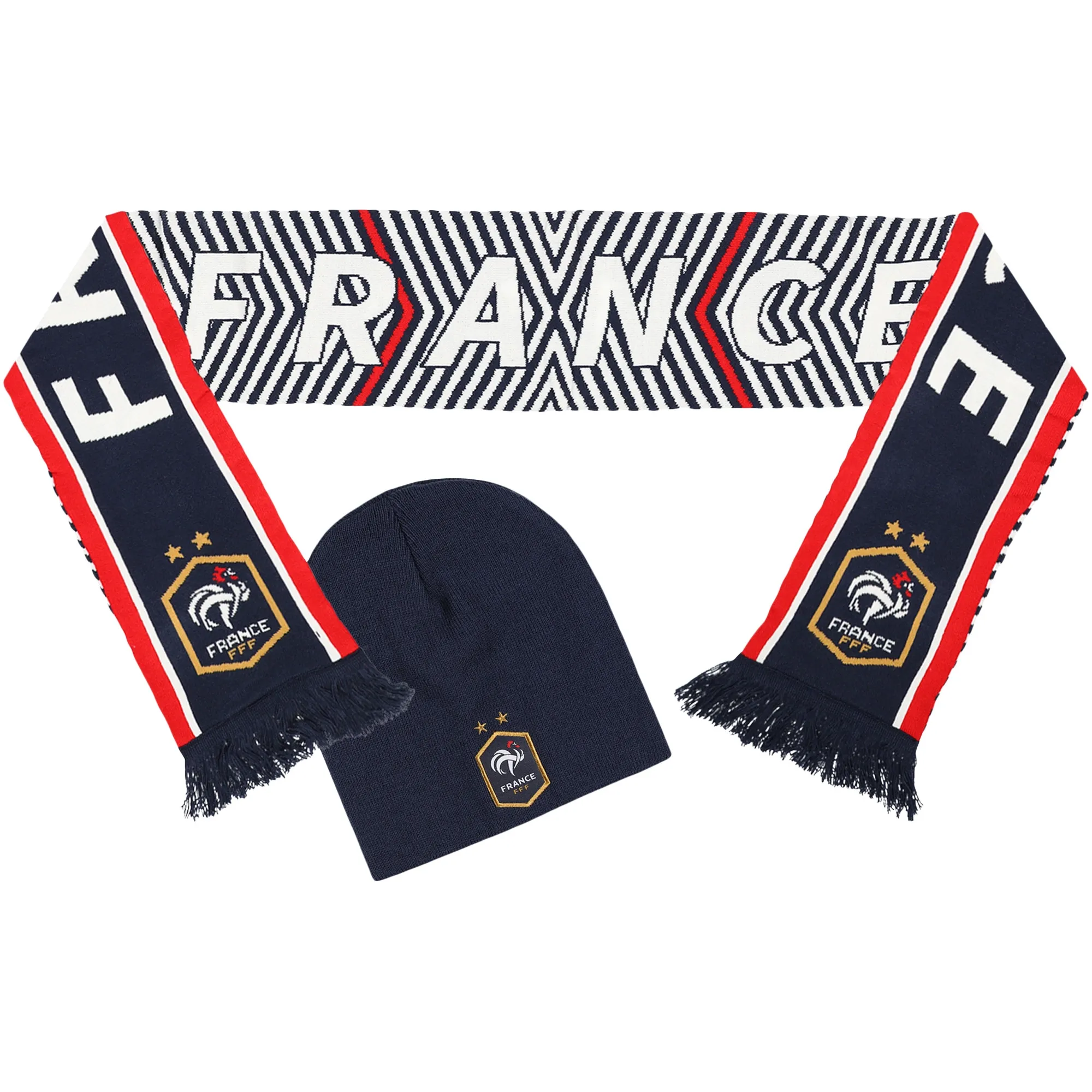 France Essential Supporter Beanie & Scarf Gift Box Set - Navy - Unisex