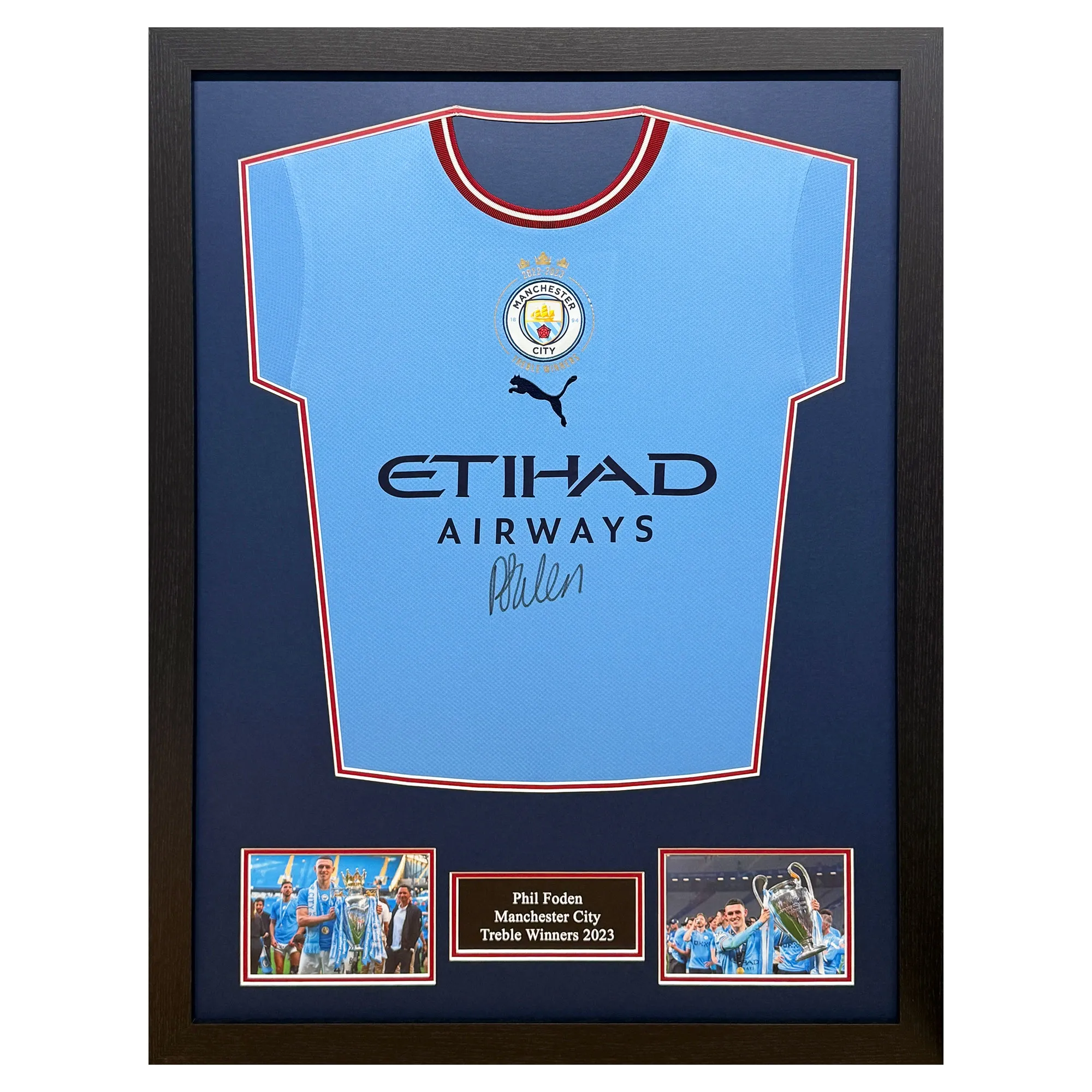 Manchester City Phil Foden Signed 2022/23 Treble Winners Home Shirt