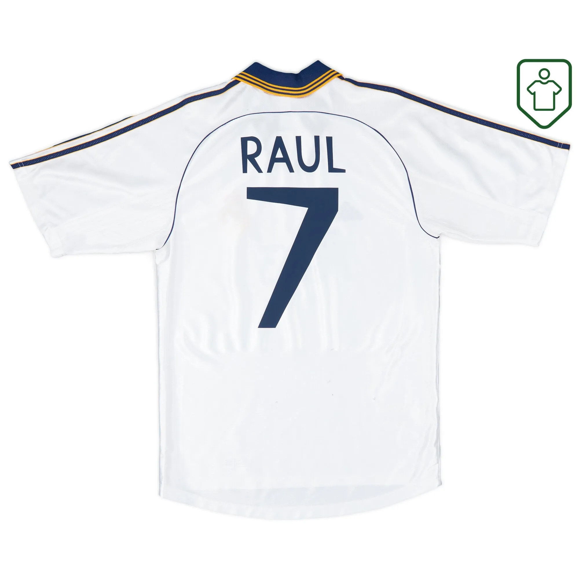 Real Madrid adidas Home Shirt Raul #7 1998-00 - Very Good - 6/10