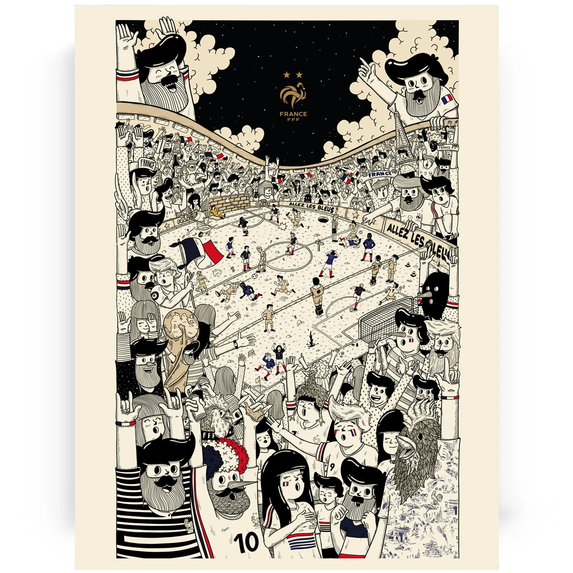 France Ferveur Blue Poster