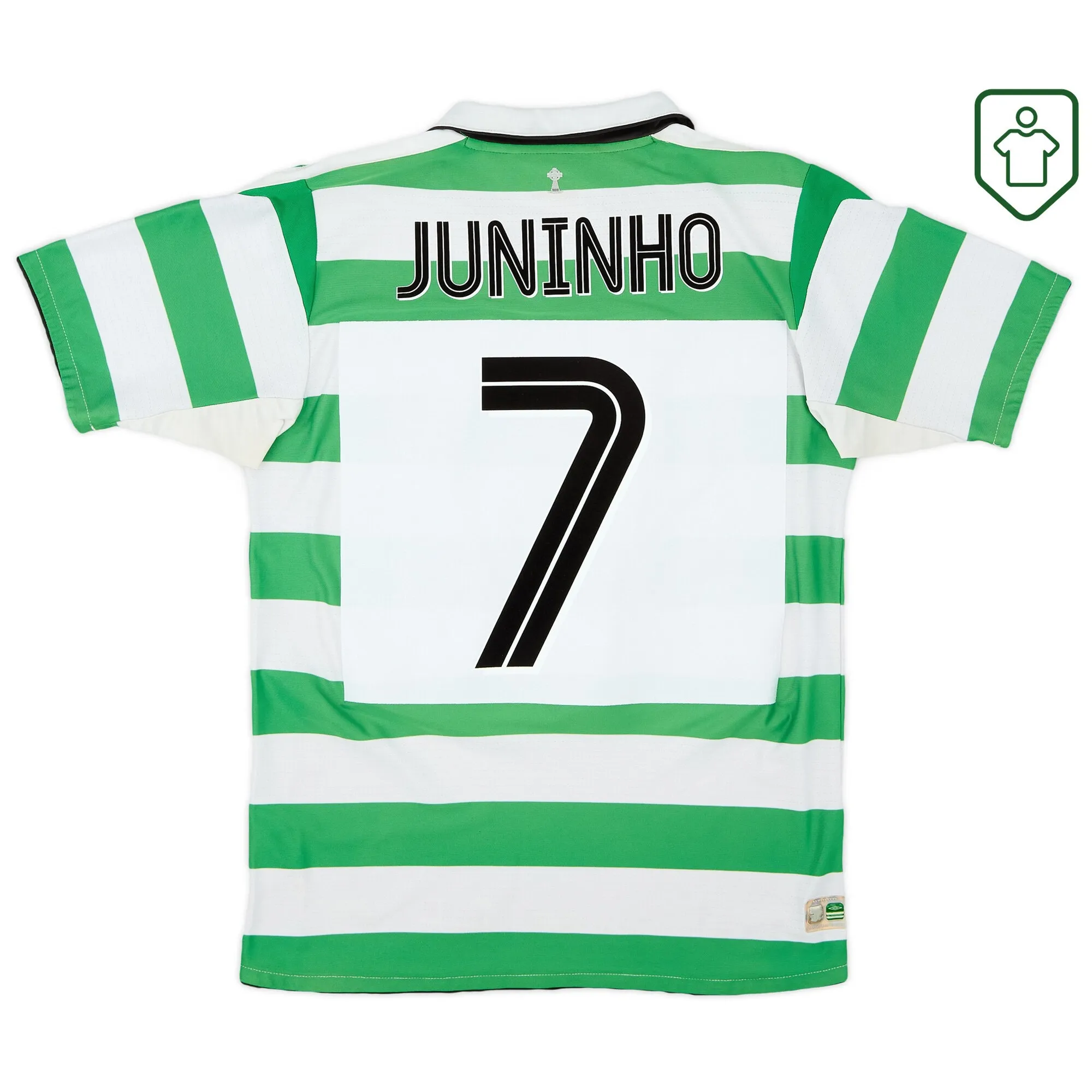 Celtic Umbro Home Shirt Juninho #7 2004-05 - Very Good - 6/10