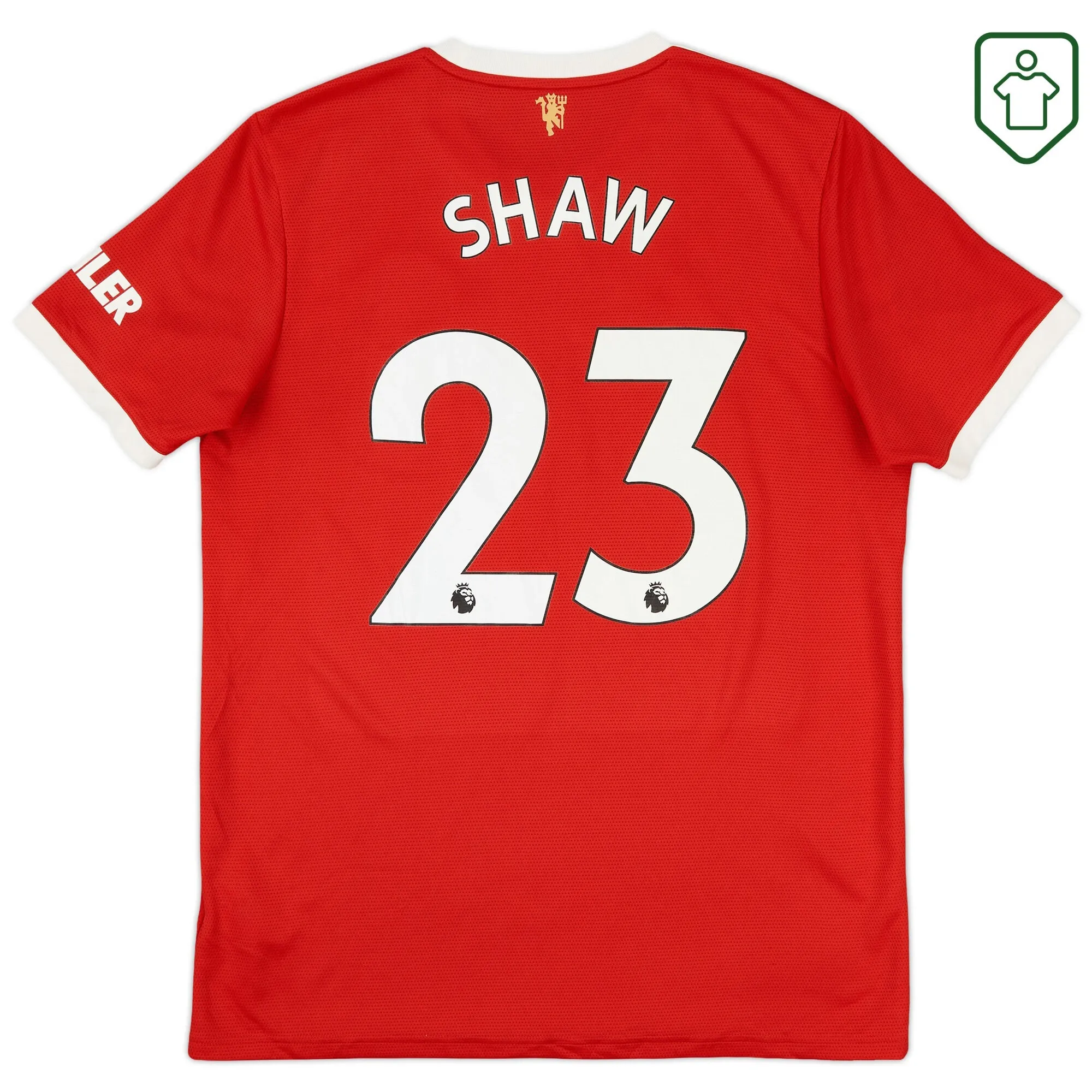 Manchester United adidas Home Shirt Shaw #23 2021-22 - Excellent - 8/10