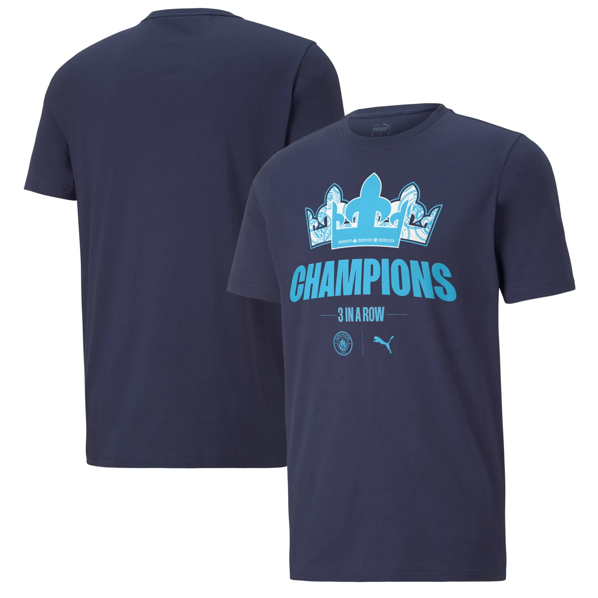 Manchester City Puma Premier League Champions T-Shirt - Navy