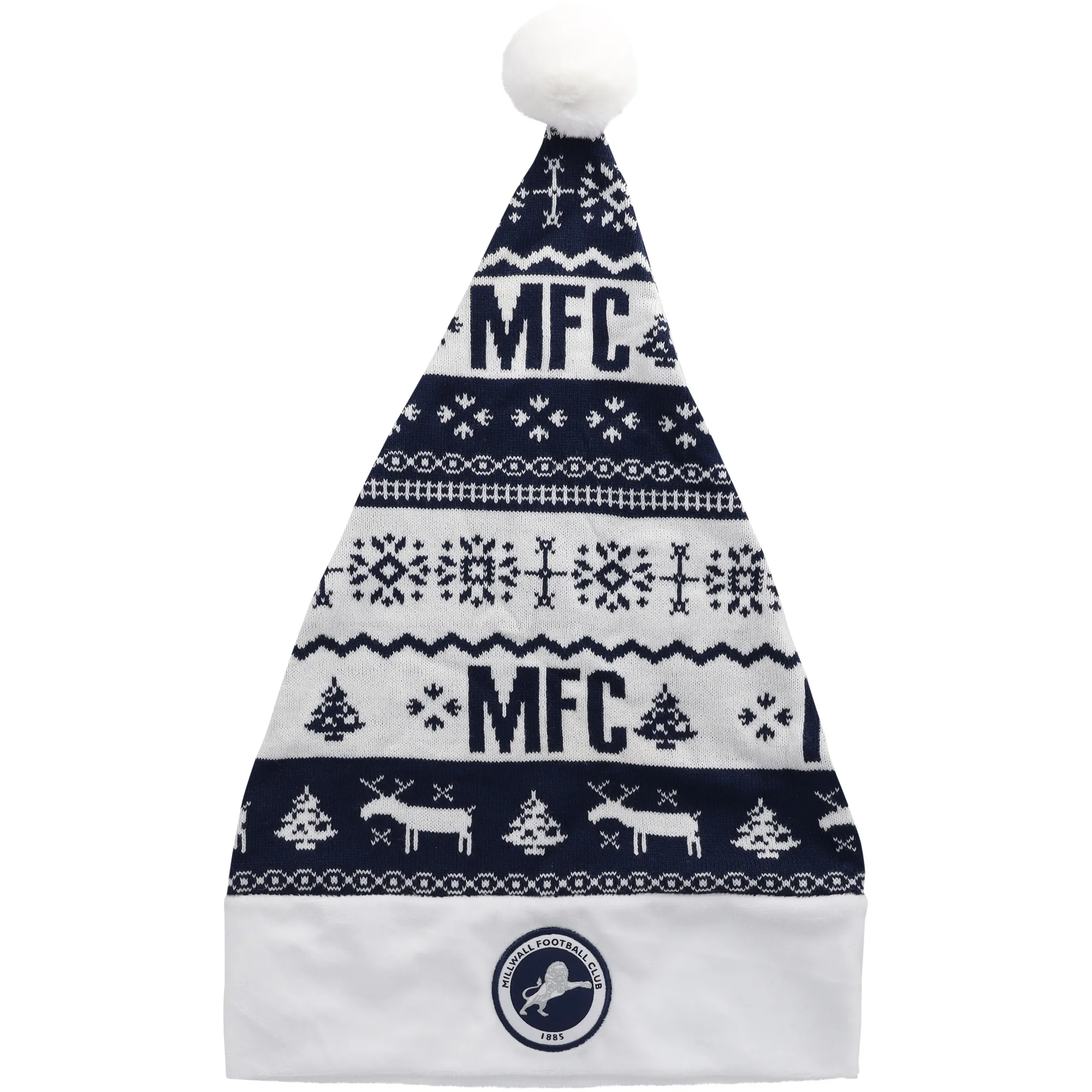 Millwall Christmas Nordic traditional Knitted Santa Hat