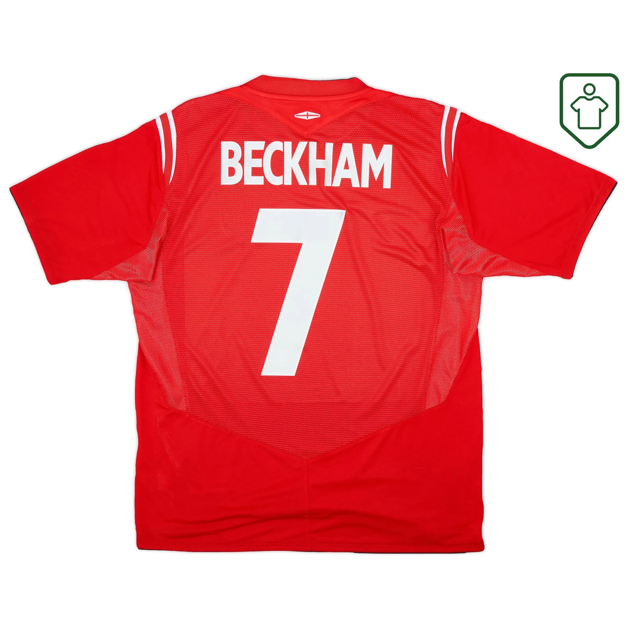 England Umbro Away Shirt Beckham #7 2004-06 - Excellent - 8/10