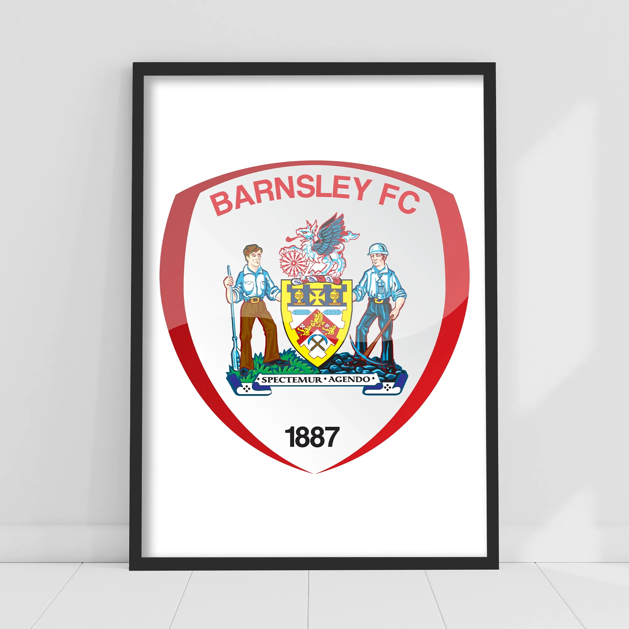 Barnsley Crest Print - Framed A3