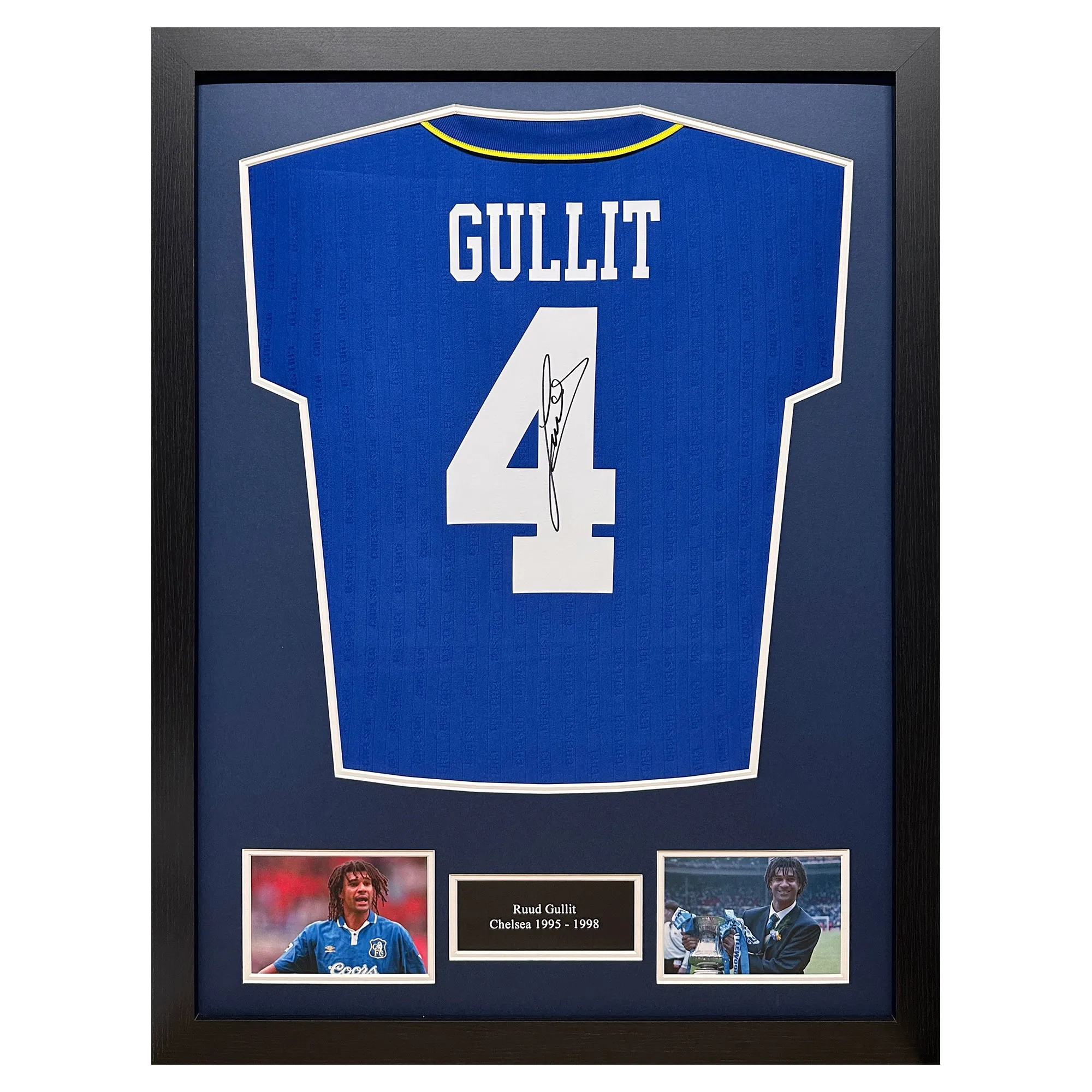 Ruud Gullit Signed Chelsea 1997 Fa Cup Final Shirt - Framed