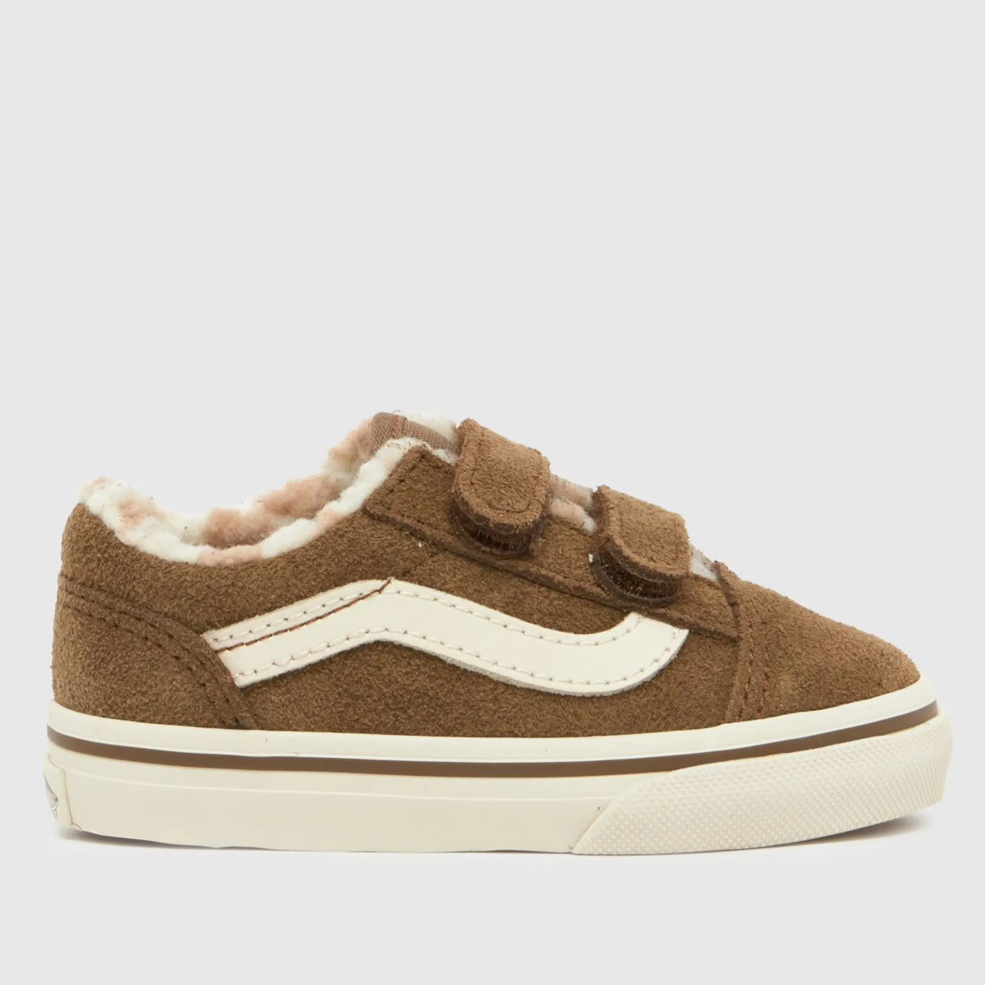 Vans Brown Old Skool V Cozy Toddler Trainers