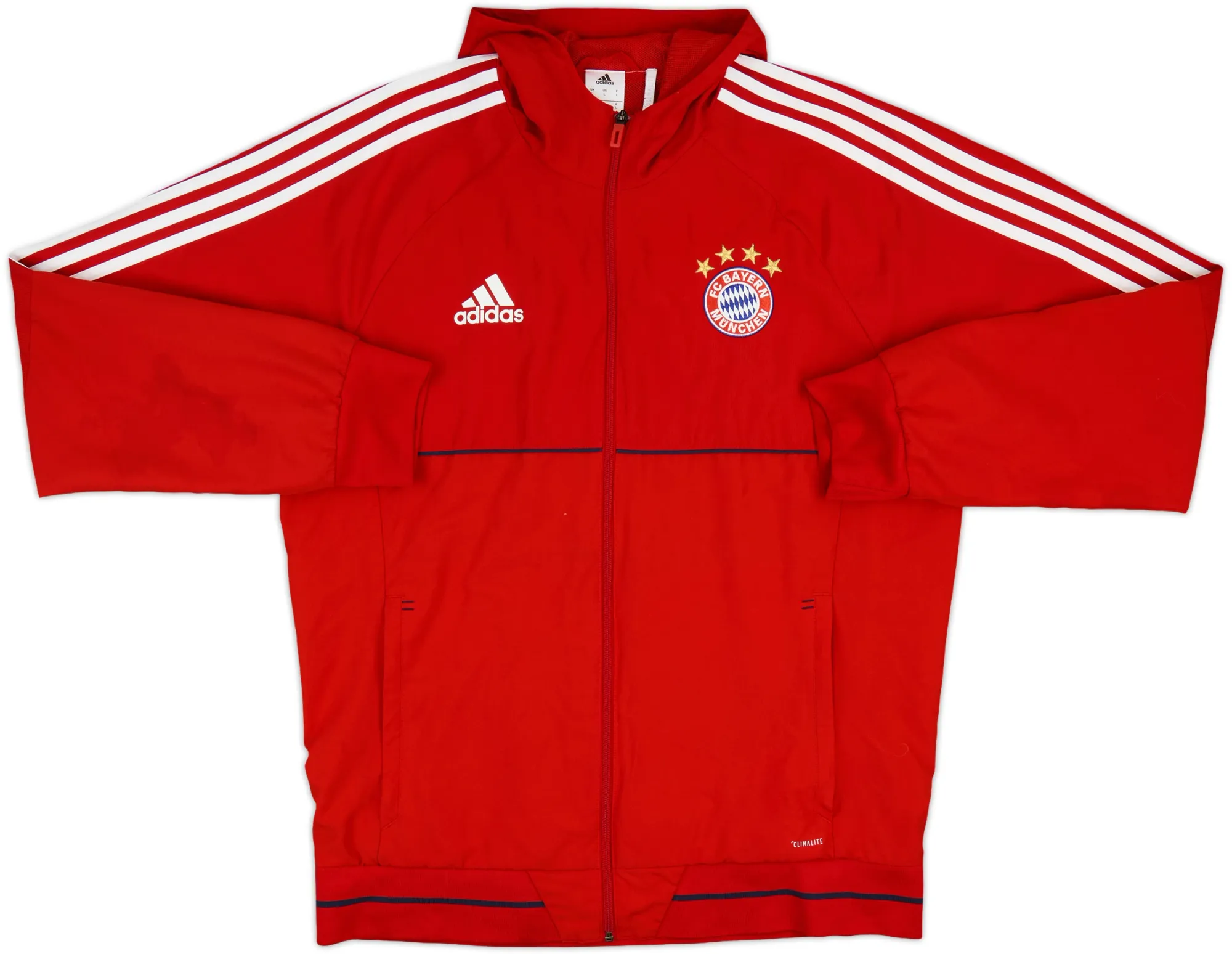 2017-18 Bayern Munich adidas Hooded Track Jacket - 8/10 - (L)