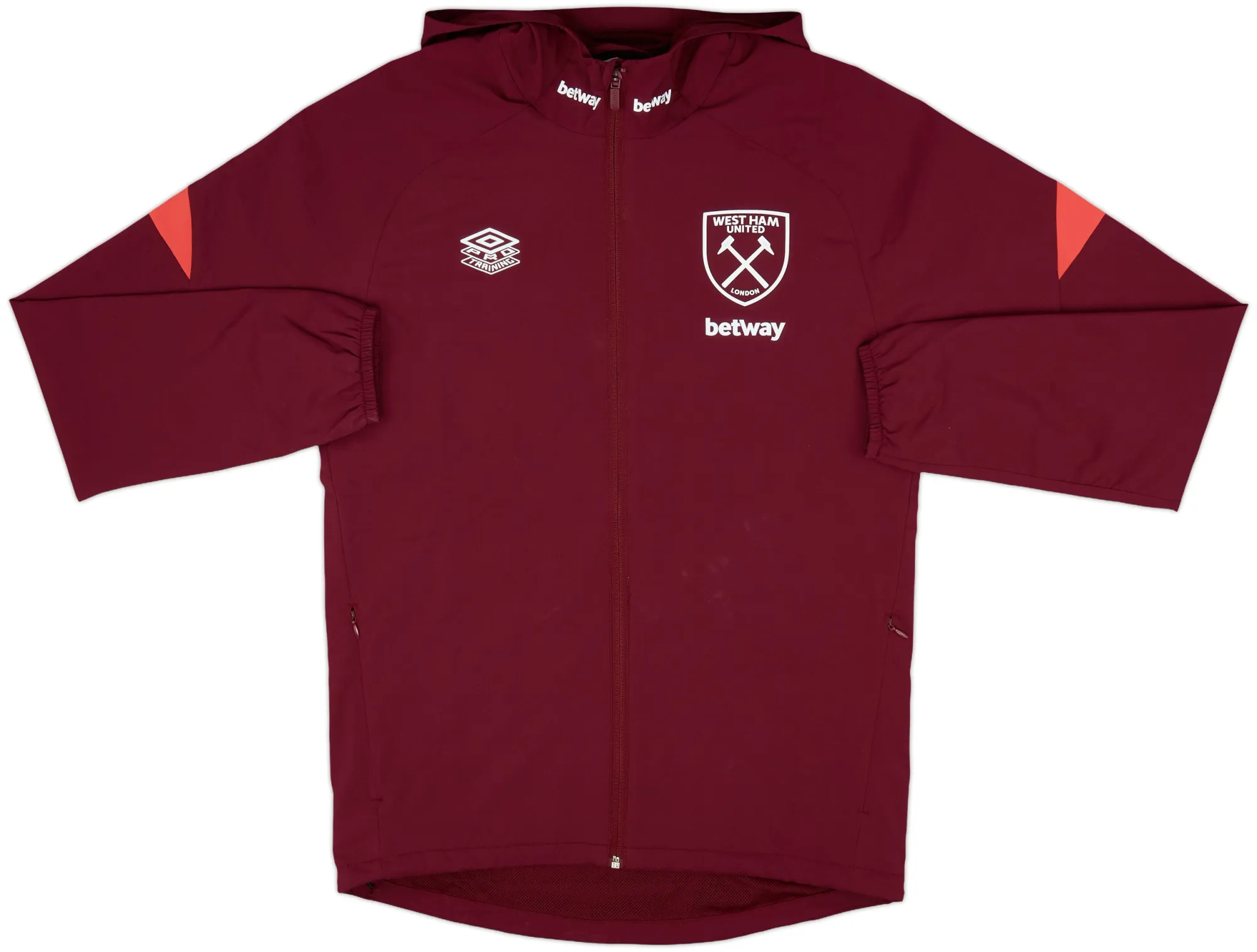 2021-22 West Ham Umbro Hooded Rain Jacket - 7/10 - (S)