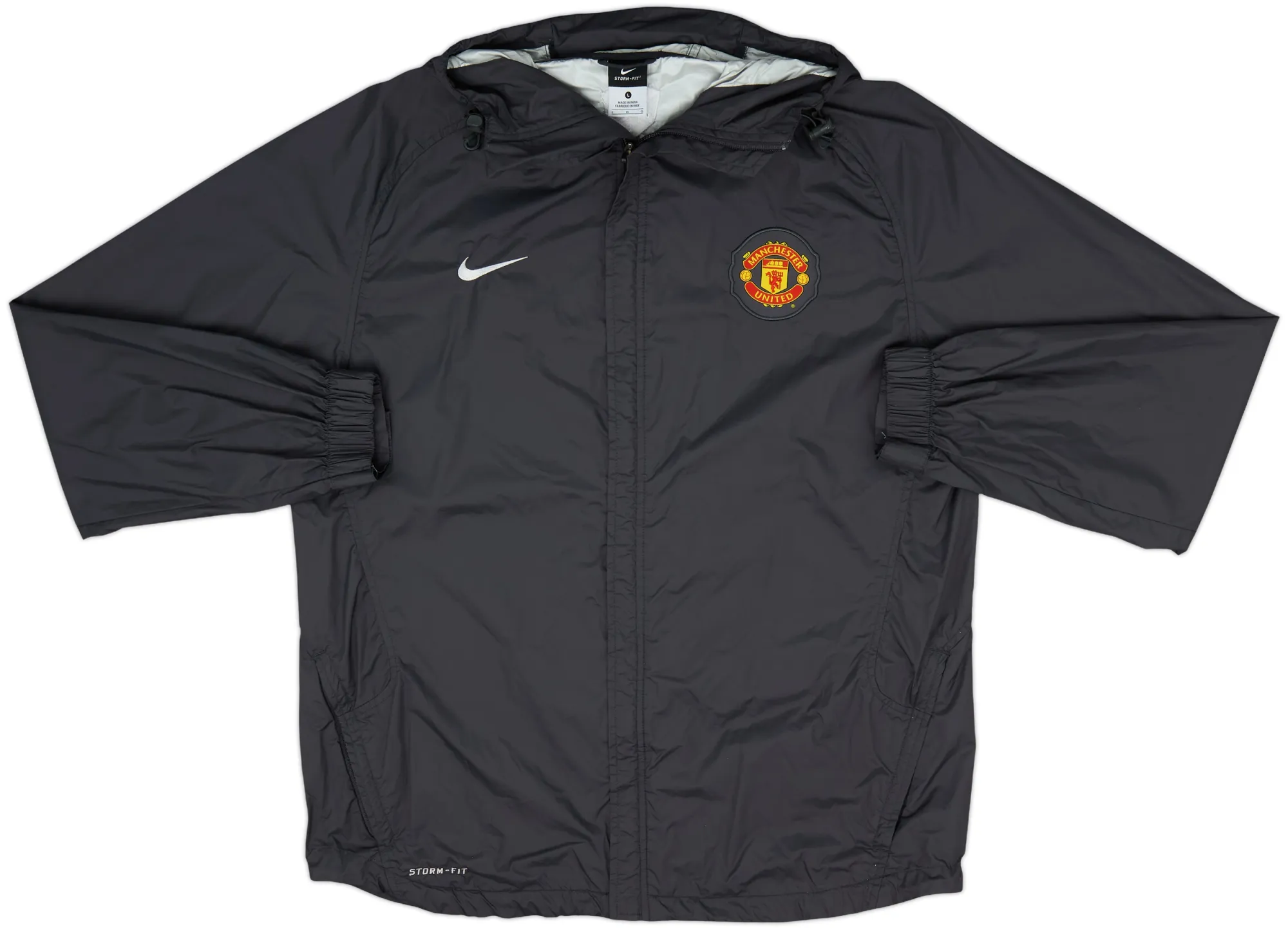 2010-11 Manchester United Nike Hooded Rain Jacket - 8/10 - (L)